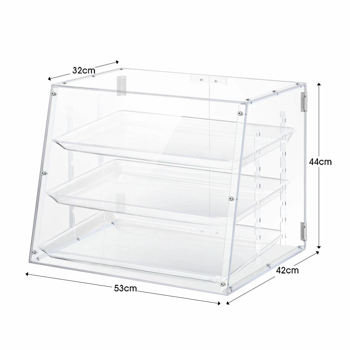 3 LUXSUITE Cake Display Cabinet 3 Tier Acrylic Bakery Cupcake Stand Case Unit Holder Muffin Donut Pastry Model Toy, 3 of 3