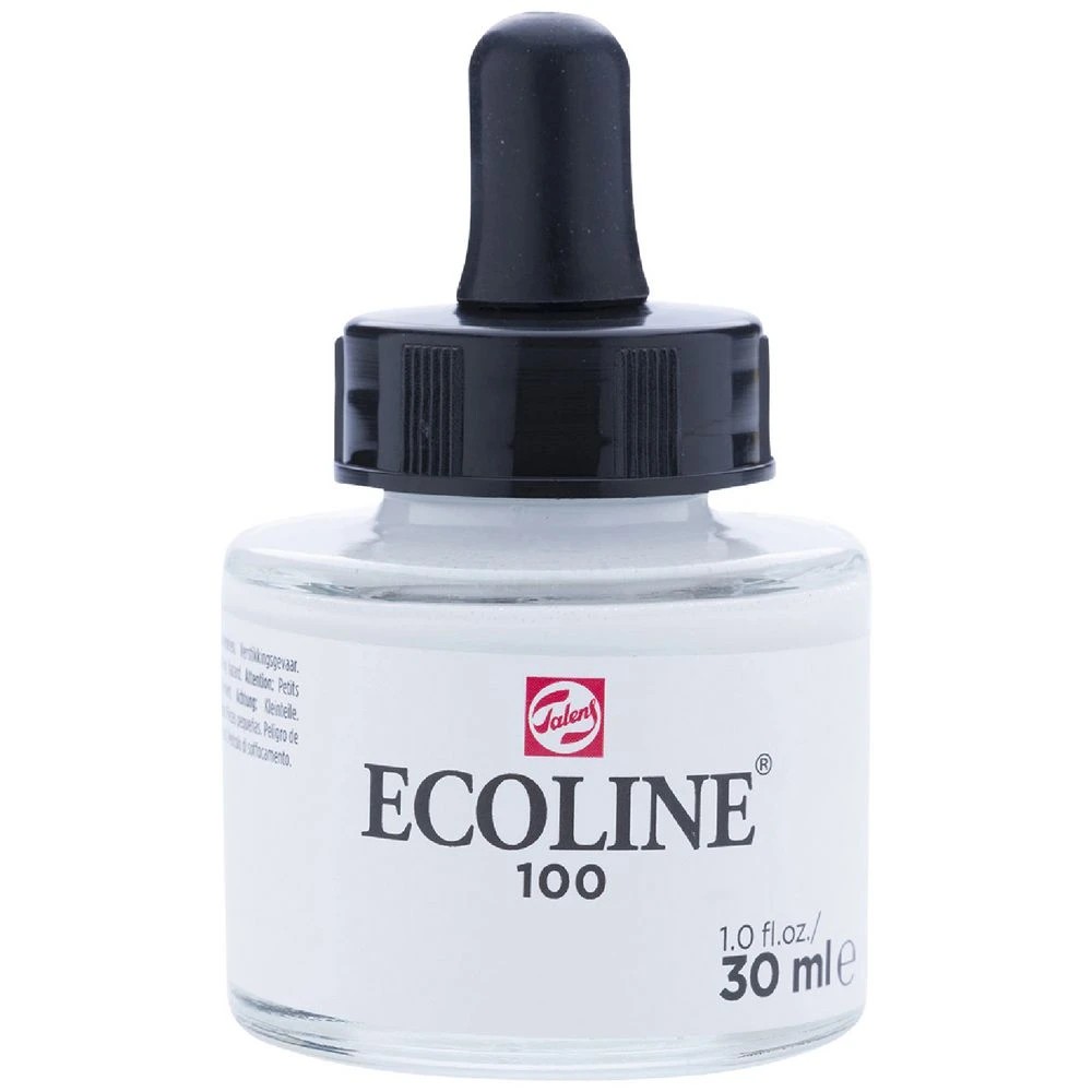 1 Ecoline Liquid Watercolour 30mL White 100, 1 of 2