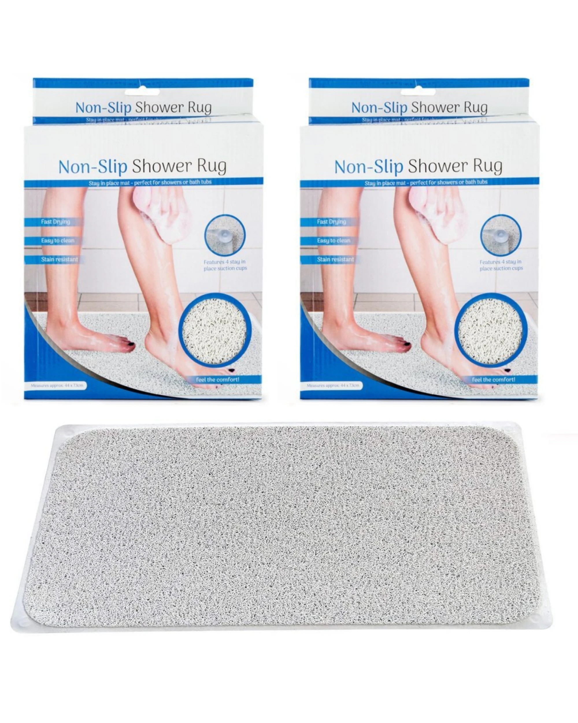 1 BR Home Anti-Slip Loofah Shower Rug with Water Drainage, 1 of 6