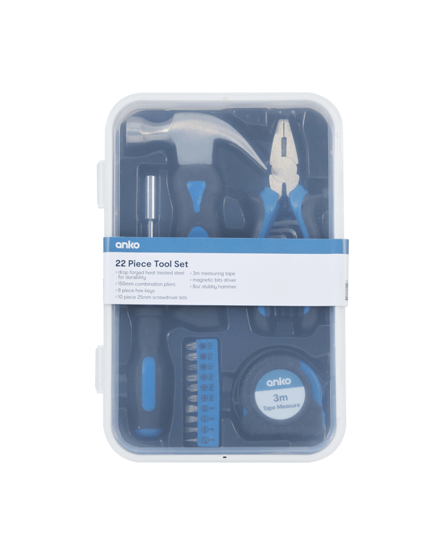 22 Piece Tool Set - Black and 