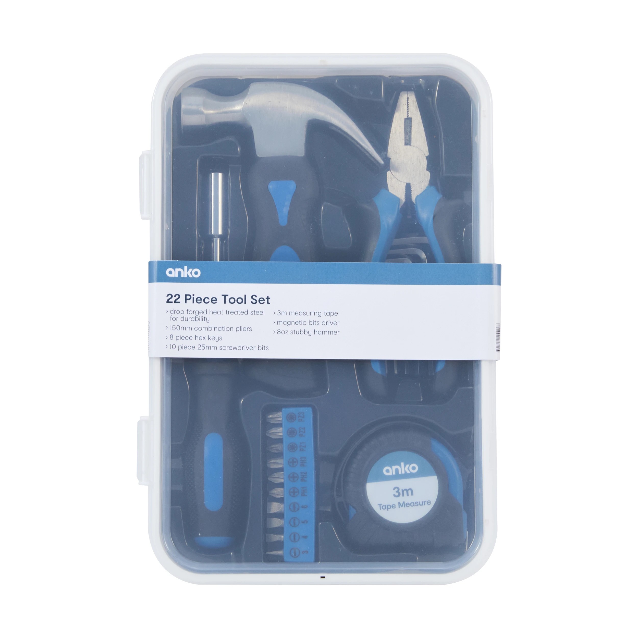 1 22 Piece Tool Set - Black and Blue, 1 of 6