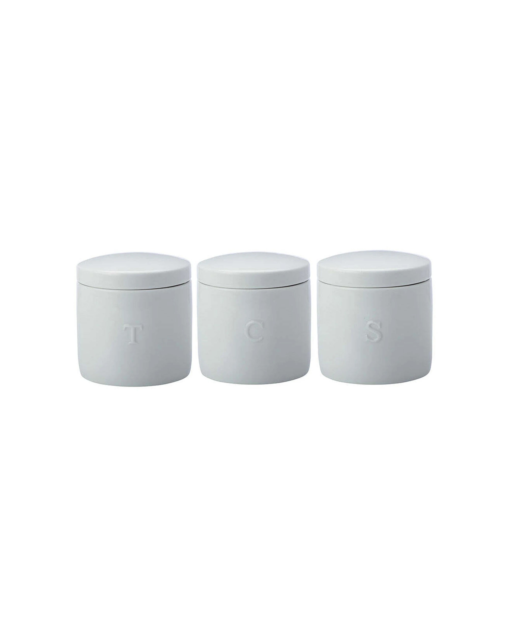 1 Maxwell & Williams 3pc Epicurious 600ml Porcelain Canister Set Dishwasher Safe - White, 1 of 1
