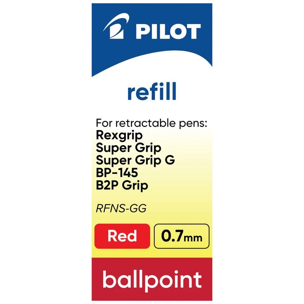 3 PILOT RFNS-GG-F-R Ballpoint Refill 0.7mm Red, 3 of 6