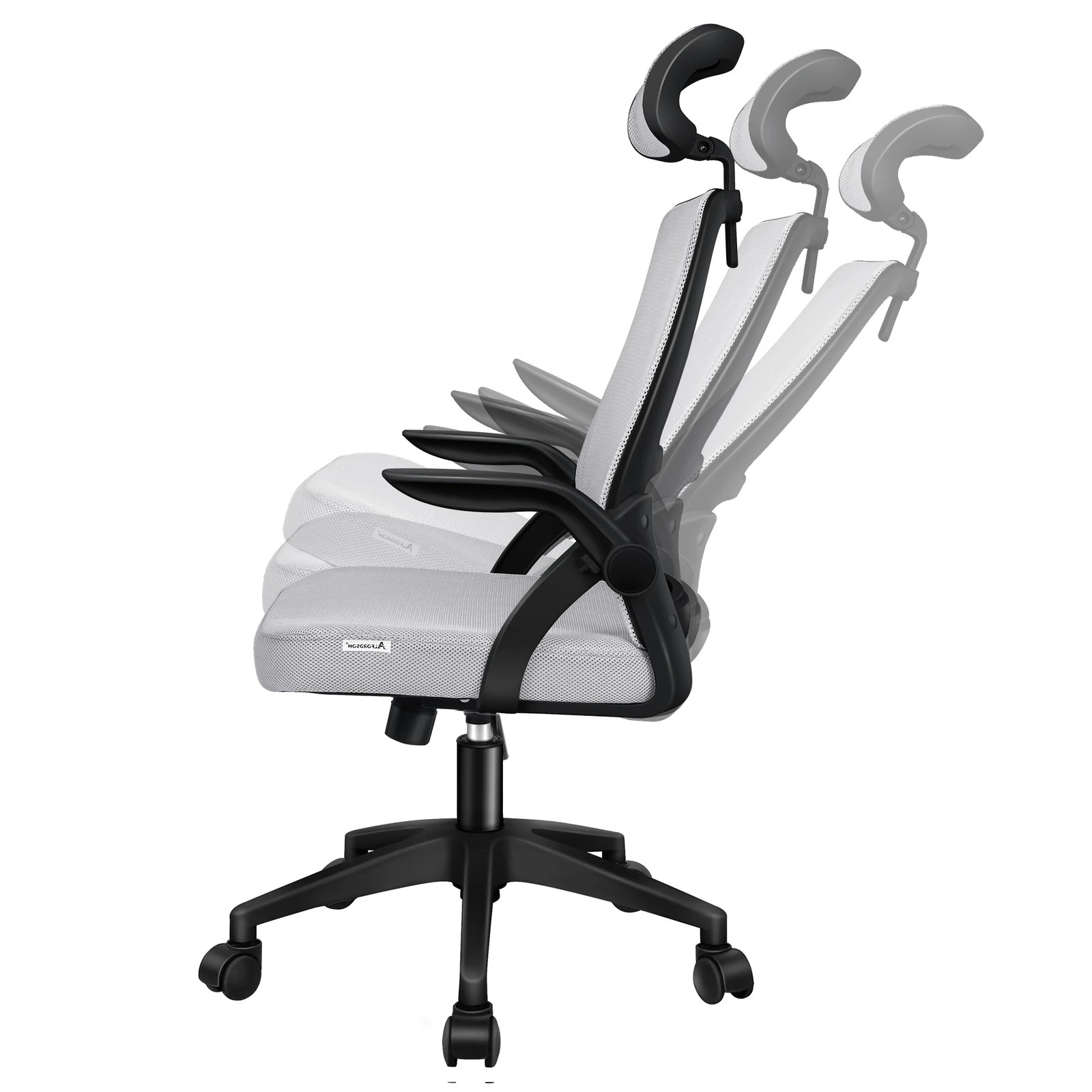 5 Alfordson Mesh Office Chair Executive Seat Tilt Fabric Gaming Racing Computer - Light Grey, 5 of 9