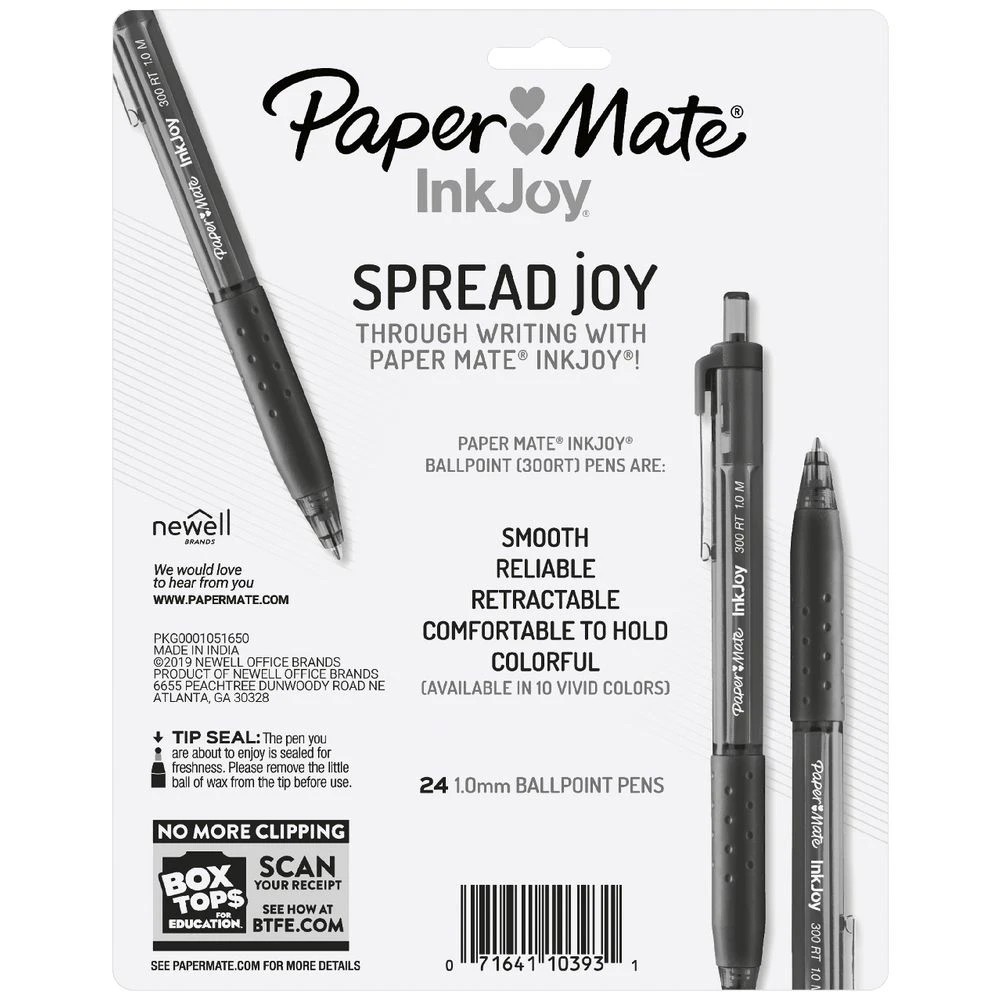 5 Paper Mate InkJoy 300RT Ballpoint Pens Black 24 Pack, 5 of 5