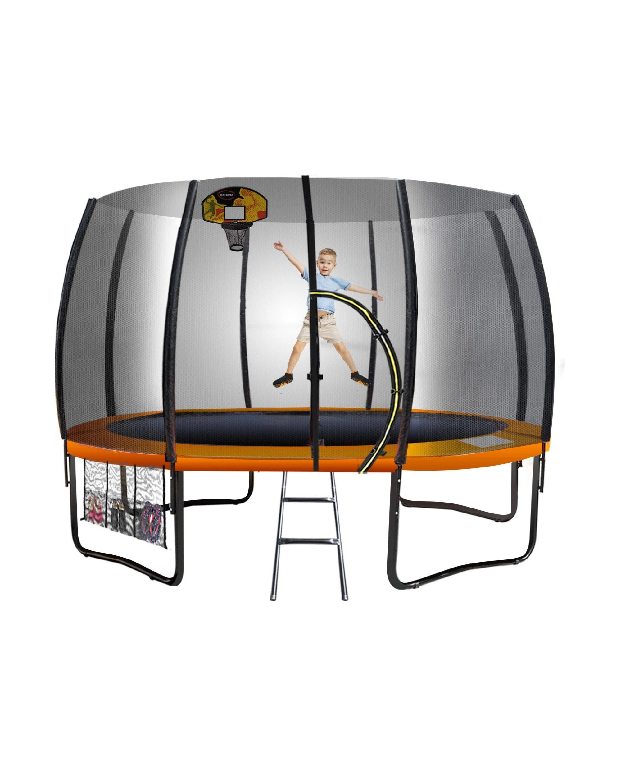 1 Kahuna 10 ft Springless Trampoline with Basketball Set, 1 of 7