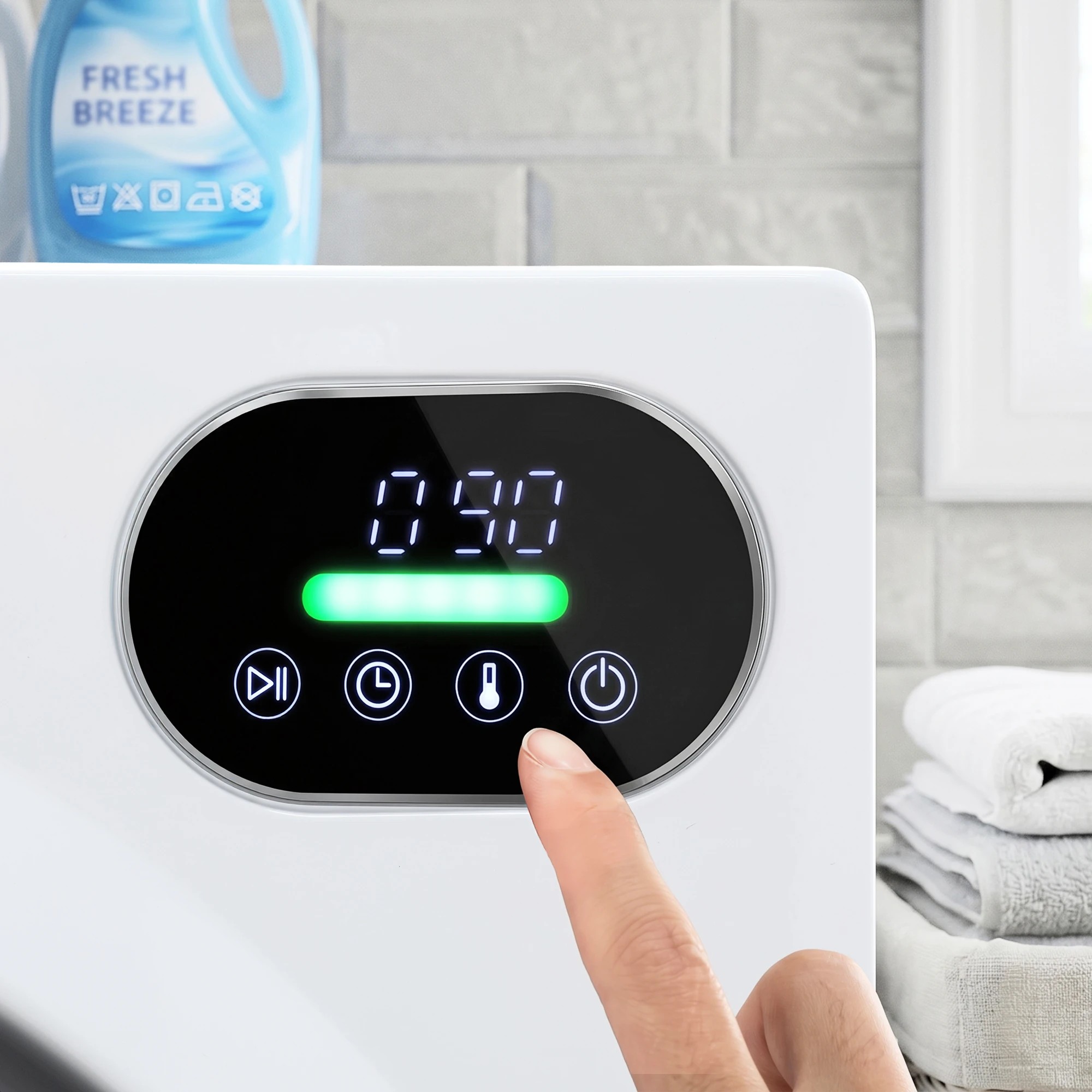 6 Devanti 6kg Tumble Dryer, Intelligent Touch Screen Clothes Dryer with 4 Drying Modes Stainless Steel Drum - White, 6 of 9