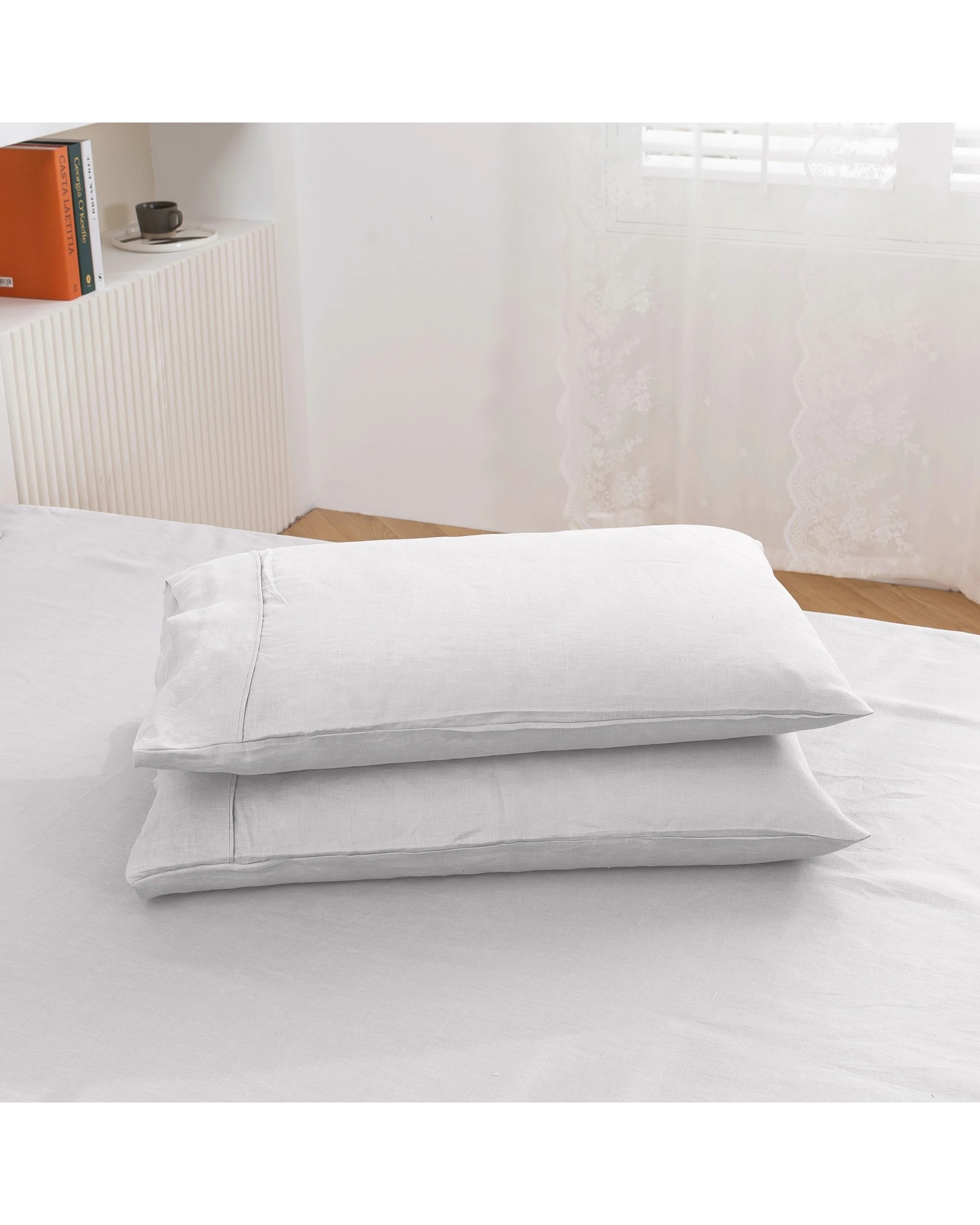 4 Natural Home Vintage Washed 100% Hemp Sheet Set - King Bed - Dove Grey, 4 of 8