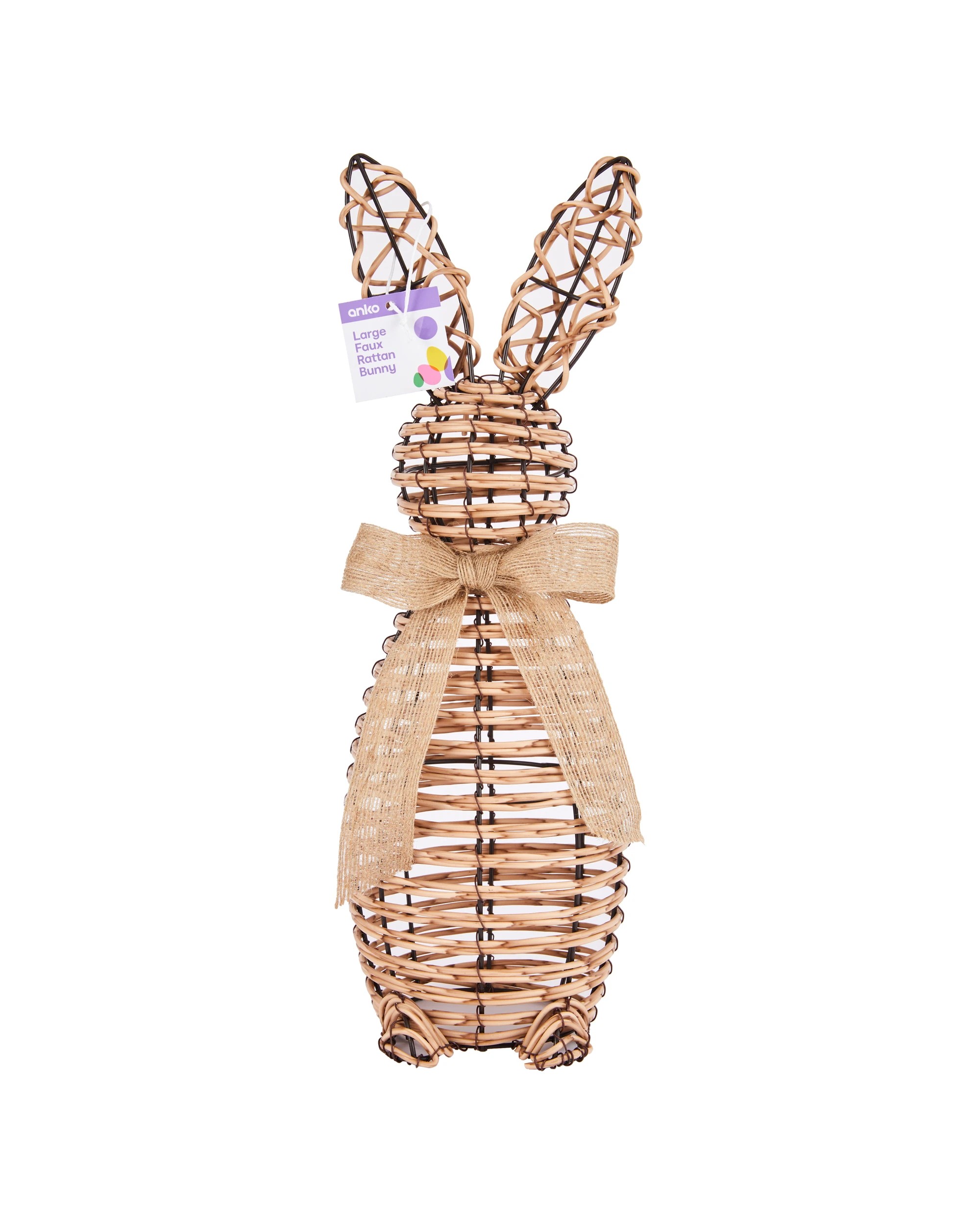 4 Large Faux Rattan Bunny, 4 of 4