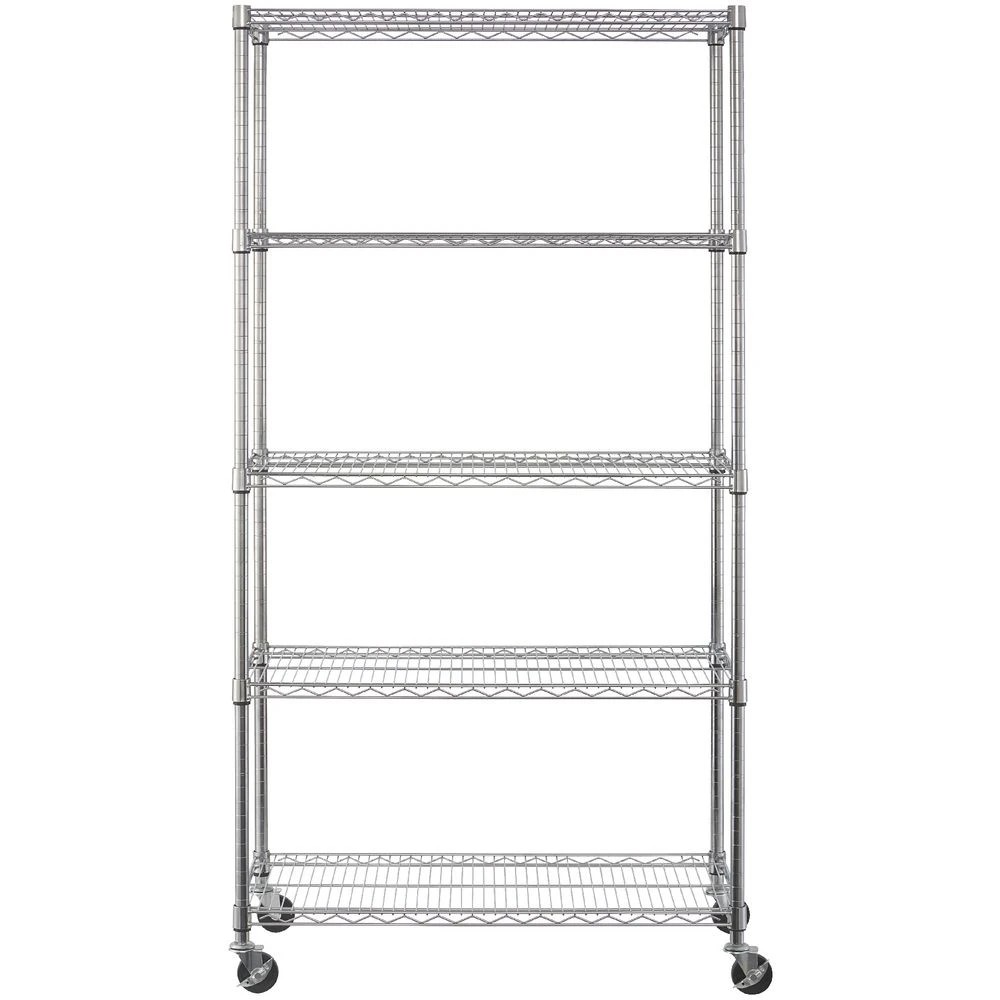 4 5 Tier Wire Shelving Unit Shelves Home Office Storage, 4 of 7