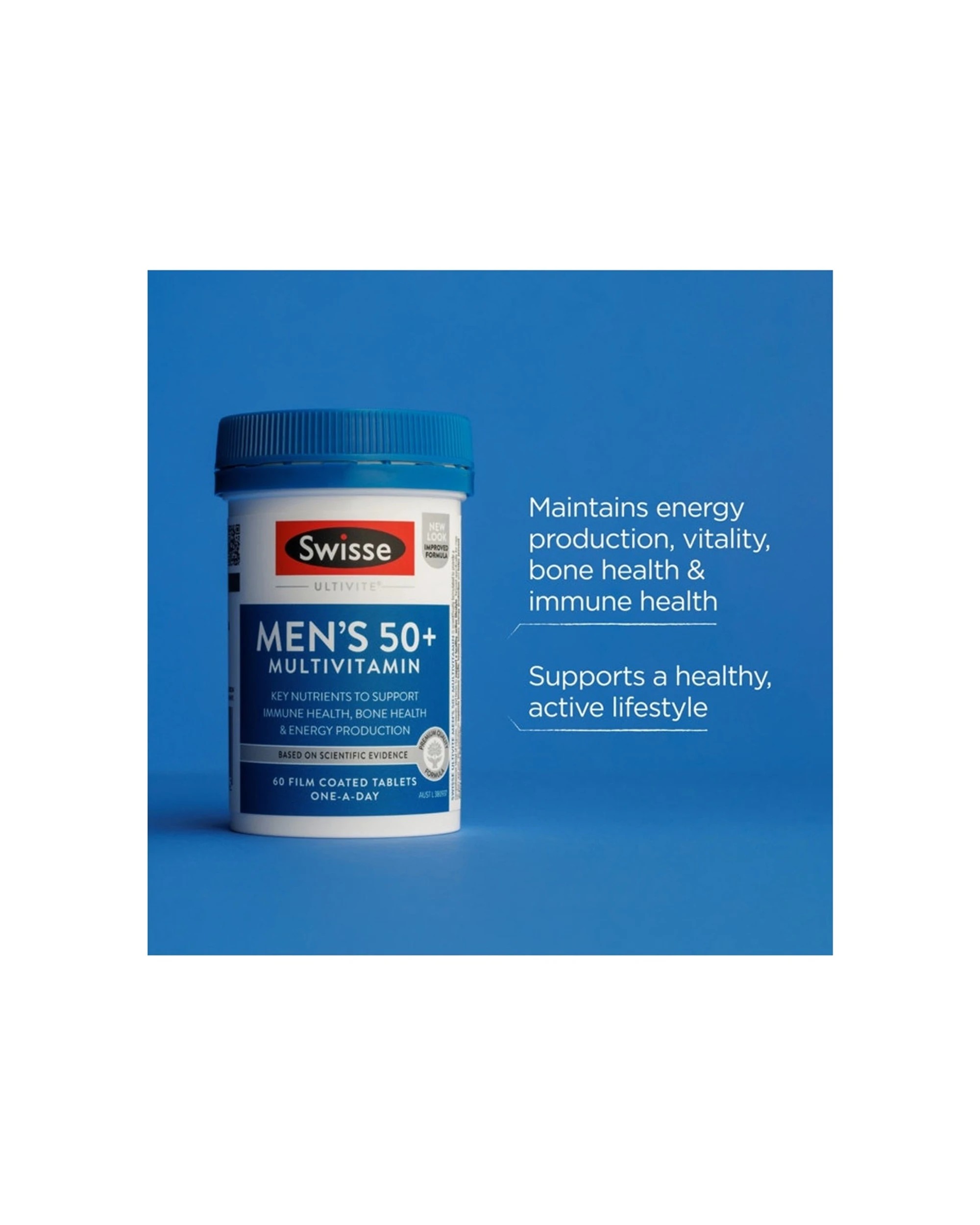 4 Swisse 60pc Ultivite Men's 50+ Multivitamin Tablets Bone Energy Immune Health, 4 of 5