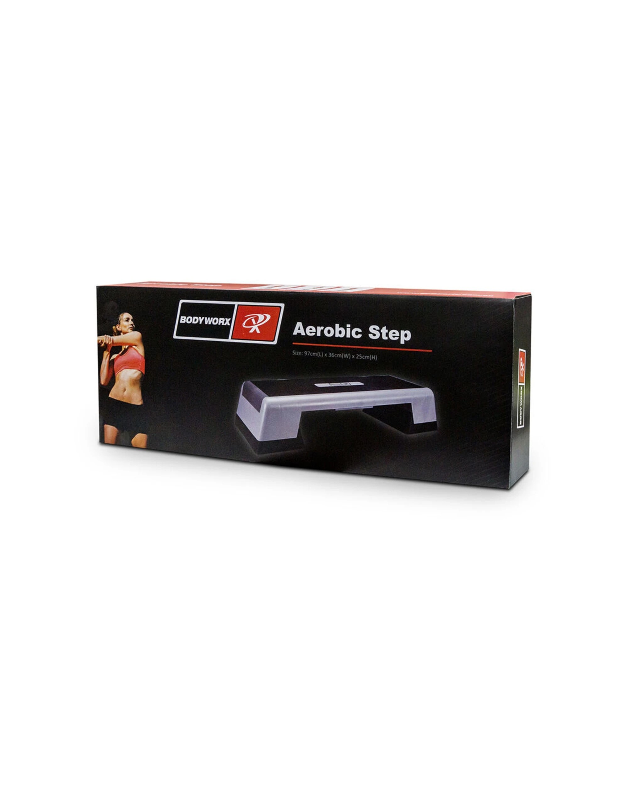 2 BODYWORX Aerobic Step Adjustable 3 Heights Non-Skid Home Gym 97x36cm Max 100kg - White, 2 of 2