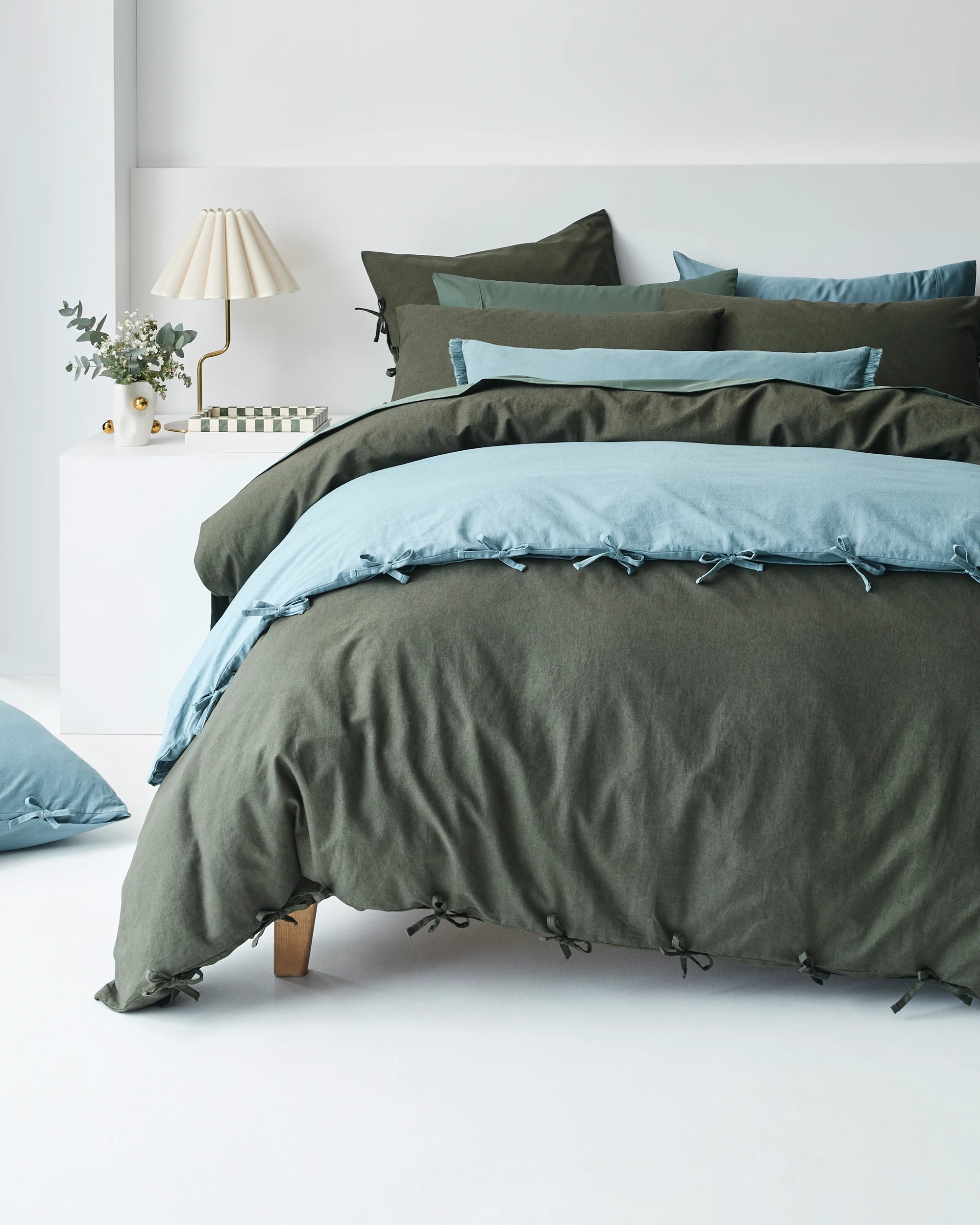 9 Target Laynie Linen/Cotton Quilt Cover Set - Super King Bed - Blue, 9 of 10