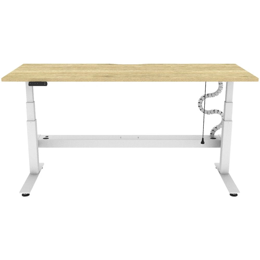 4 Stilford S2 Electric Desk 1500mm White/Oak with Cable Tray Desks, Tables and Workstations, 4 of 6