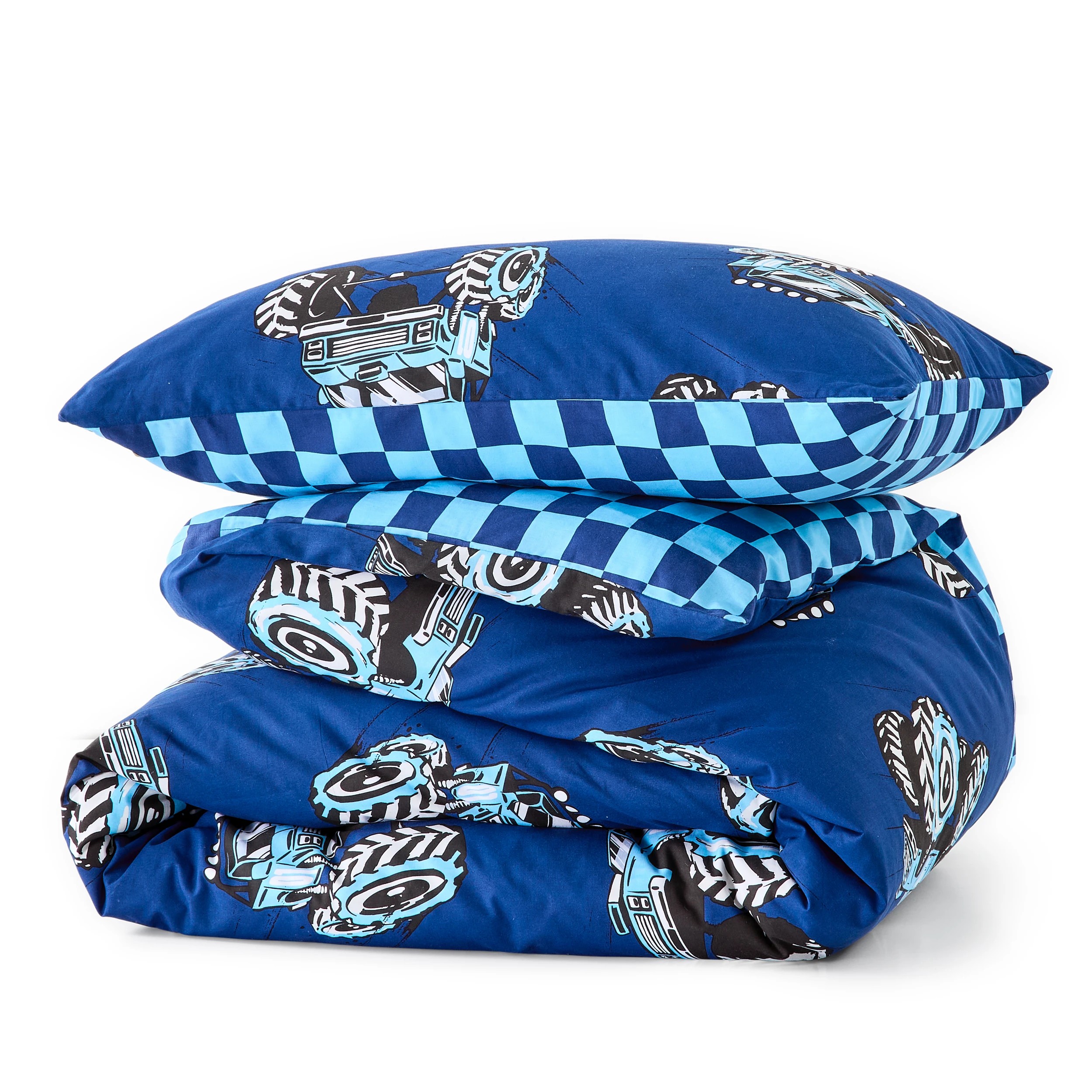 5 Monster Truck Cotton Rich Reversible Quilt Cover Set - Single Bed, 5 of 8