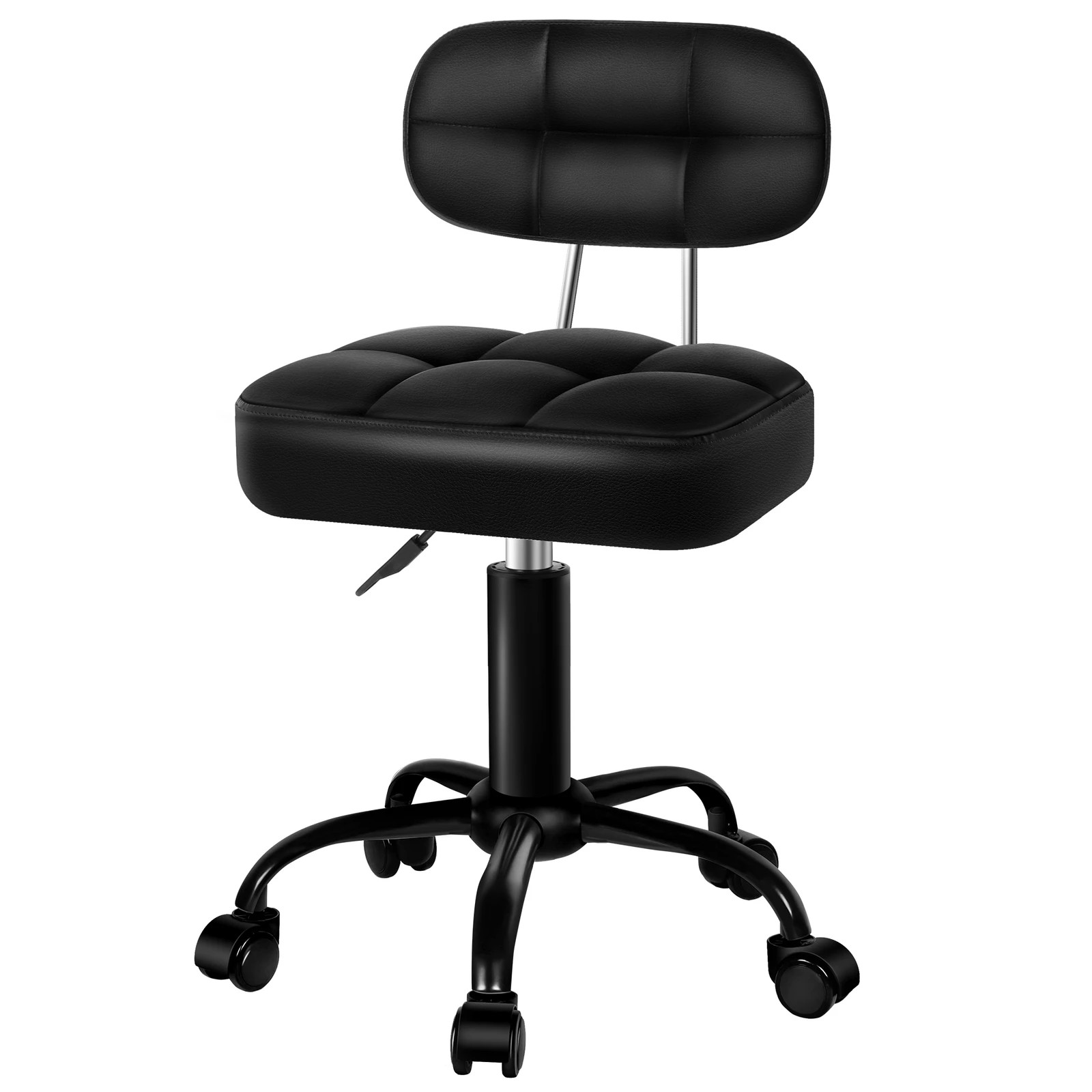 8 Alfordson 2x Salon Stool Backrest Swivel Barber Hair Dress Chair Tufan - All Black, 8 of 10