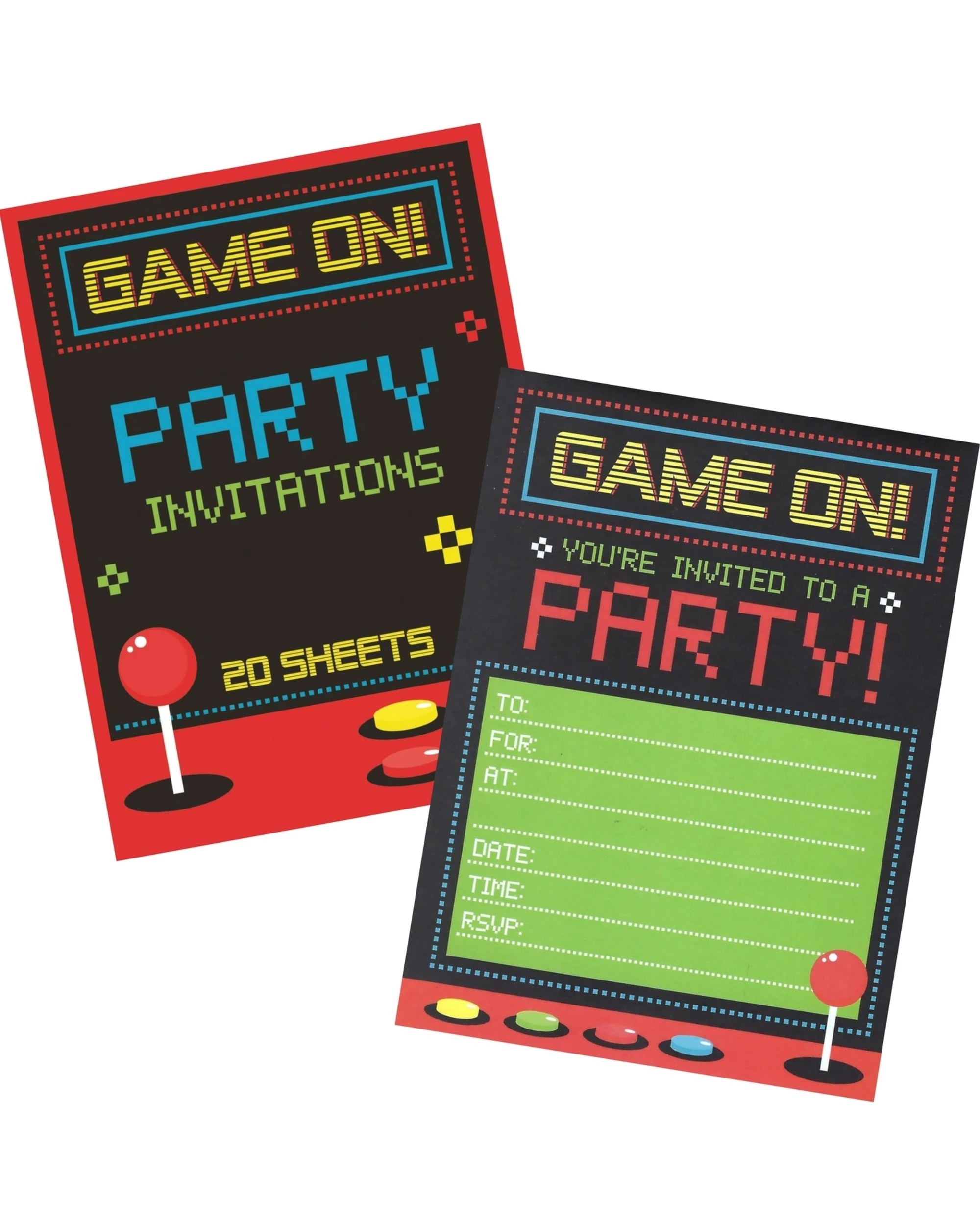 1 Artwrap Gamer Party Invitation Pad 20 Sheets, 1 of 1