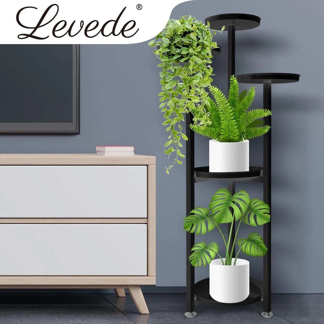 7 Levede L Size Metal Plant Stand - Black, 7 of 7