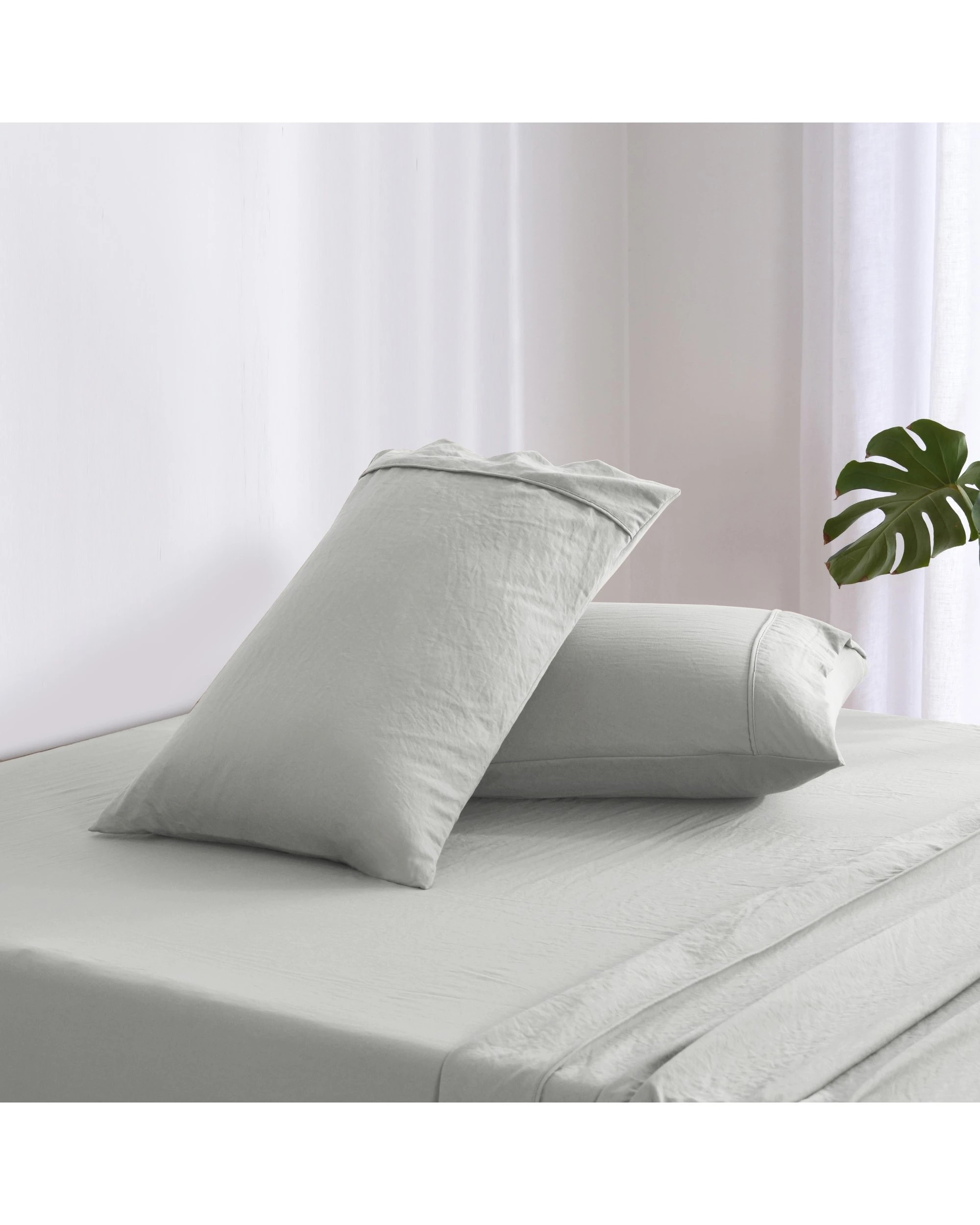3 Dreamaker Superfine Washed Microfibre Sheet Set - King Single Bed - Dove Grey, 3 of 6