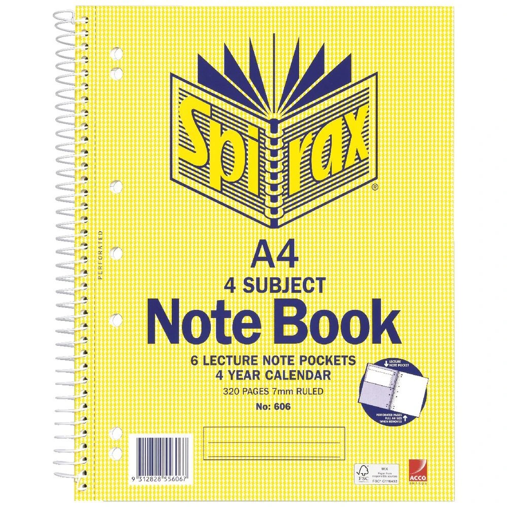 4 Spirax A4 4 Subject Notebook 320 Page, 4 of 4