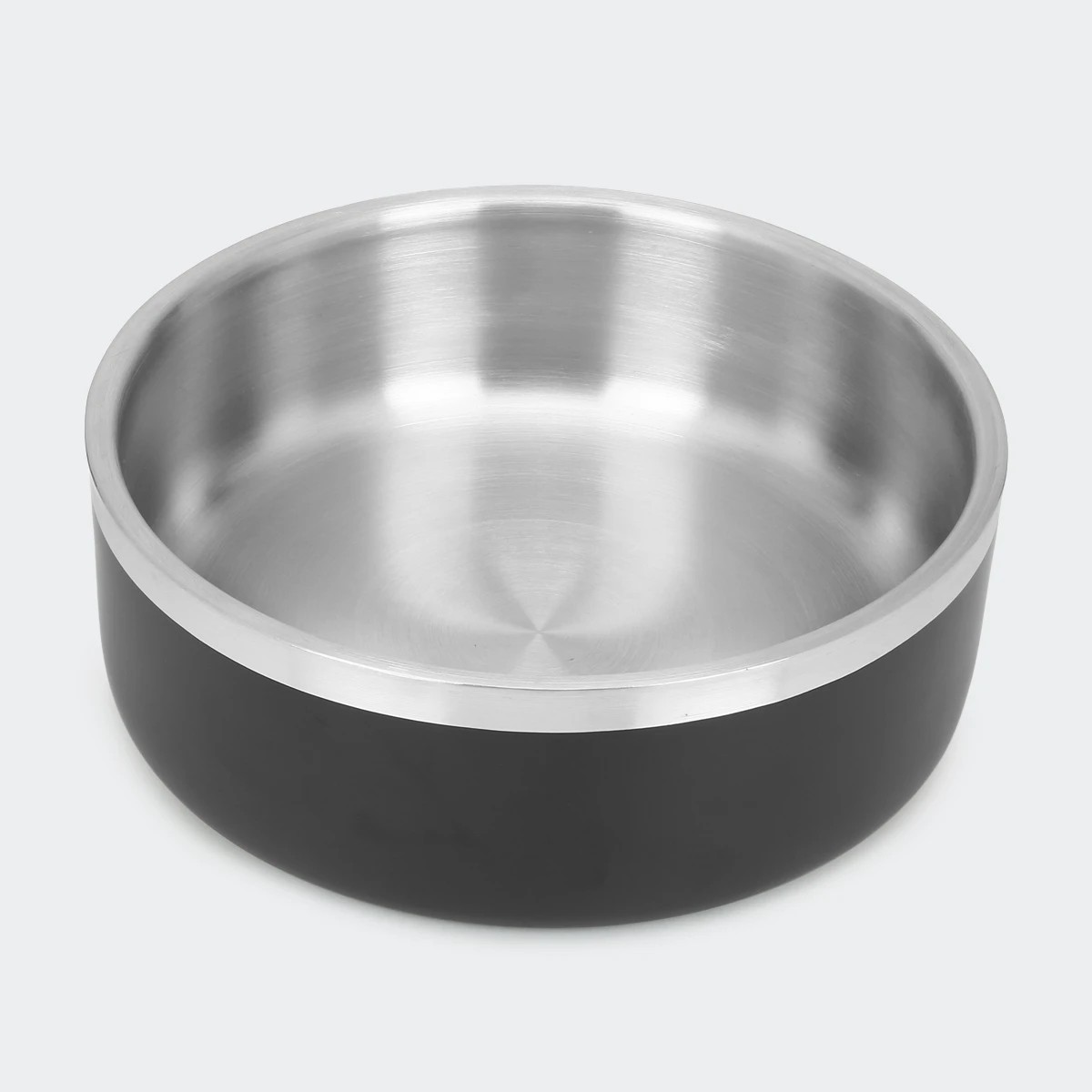 2 Pet Bowl Metal Double Wall - Black, 2 of 6