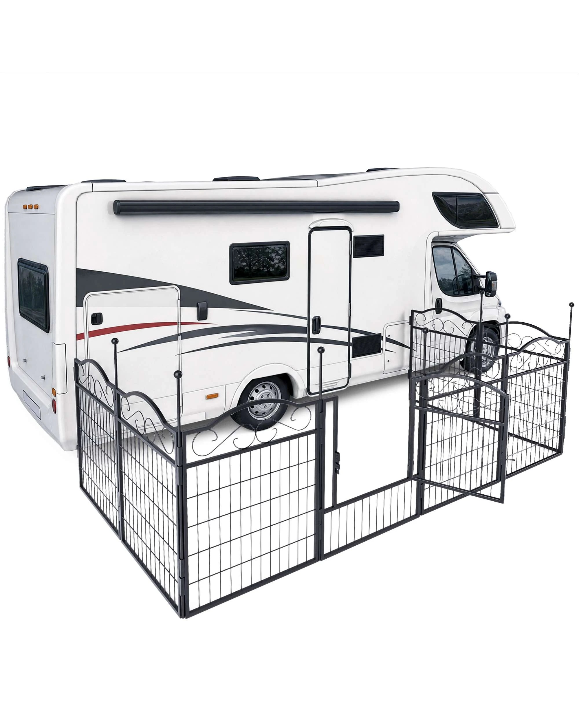 6 Advwin Garden Fence 61x80cm 8 Panel Pet Playpen Enclosure No Dig Fence Animal Barrier, 6 of 9