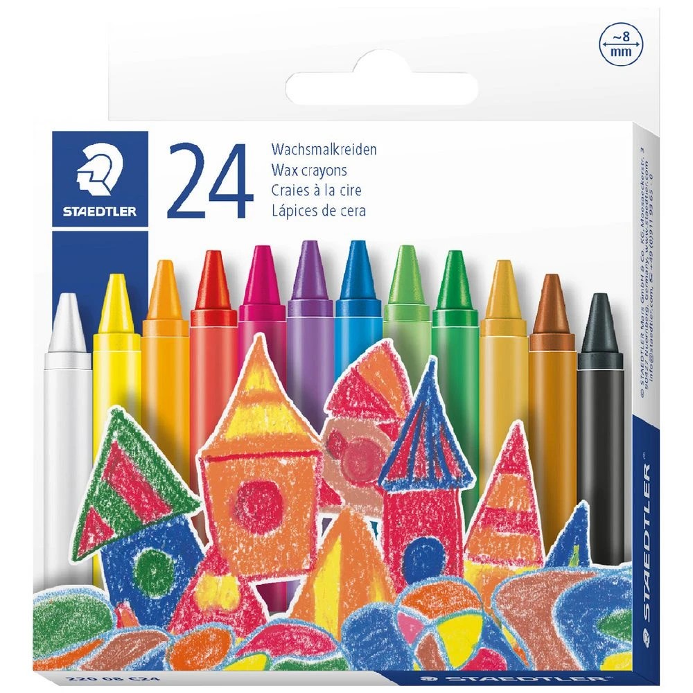 1 Staedtler 8mm Round Wax Crayons 24 Pack, 1 of 1