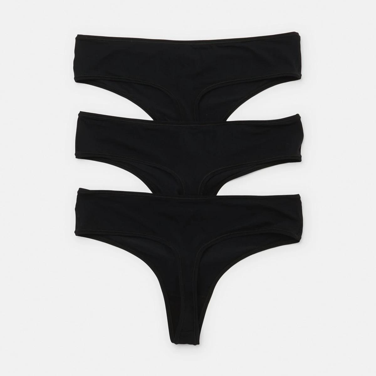 2 3 Pack Super Soft G-String Briefs BLACK, 2 of 6