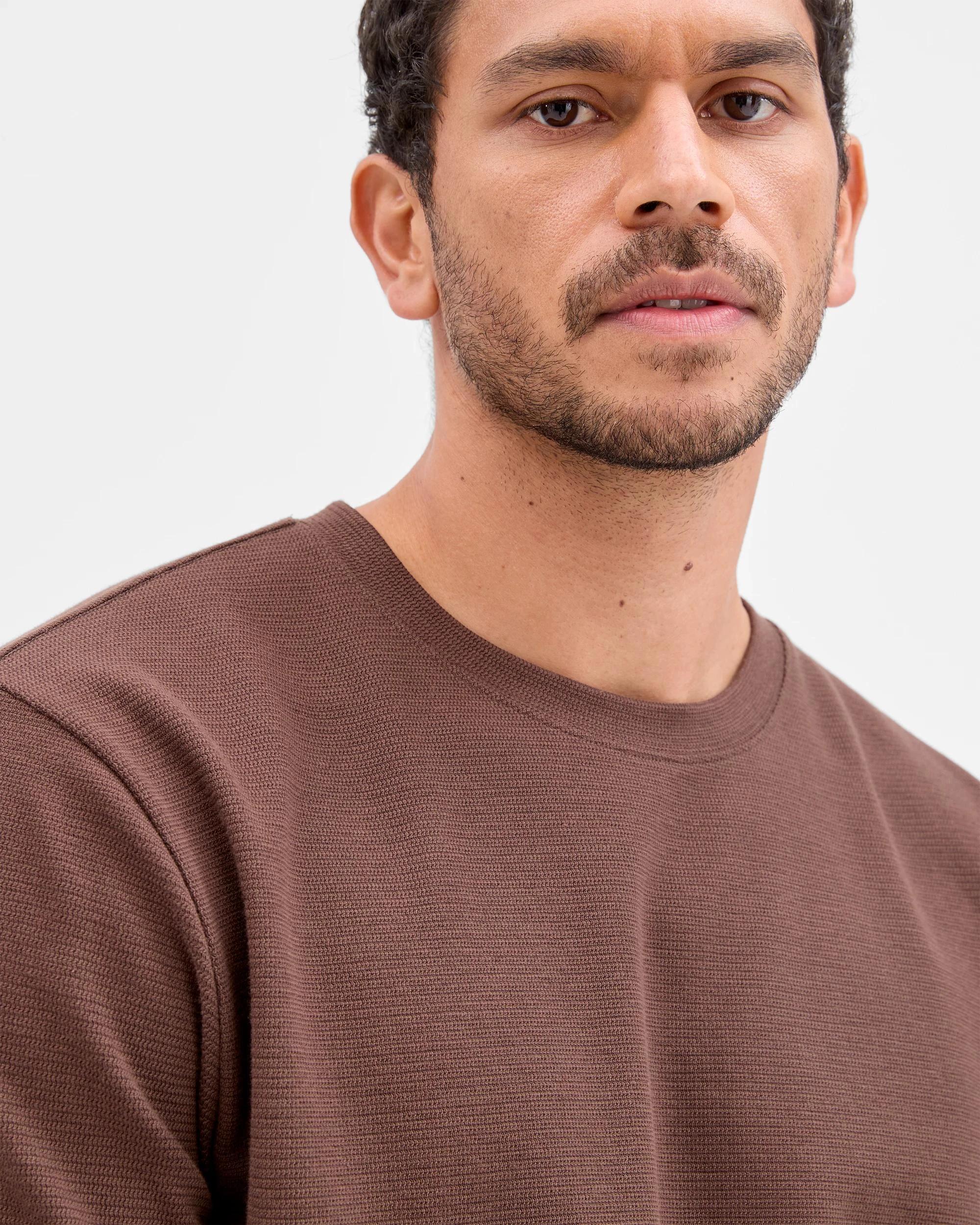 5 Target Australian Cotton Blend Textured T-Shirt BROWN, 5 of 6