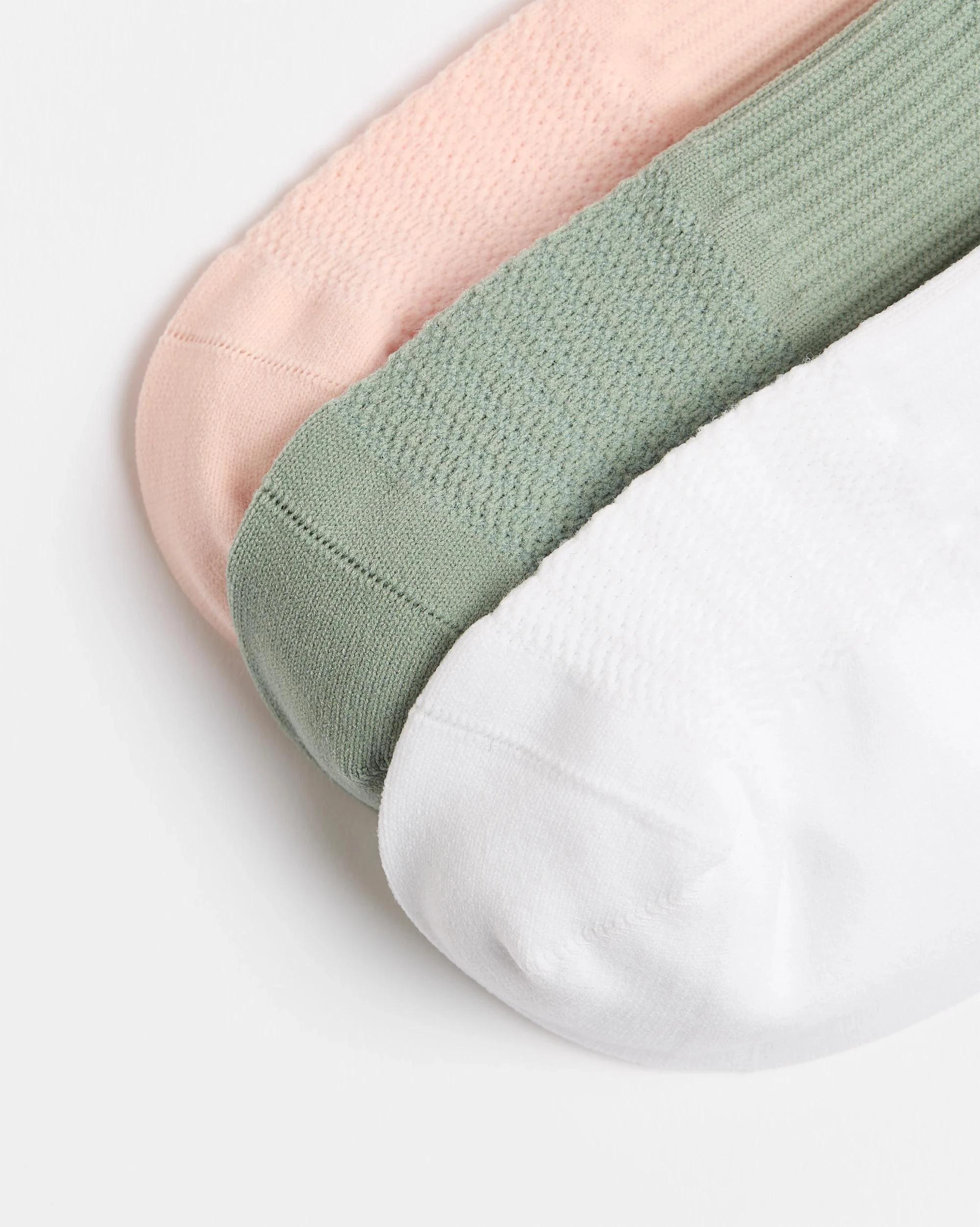 2 Target Women's Active No Show Nylon Poly Tech Tab Socks 3 Pack GREEN SAGE, PINK, WHITE, 2 of 3