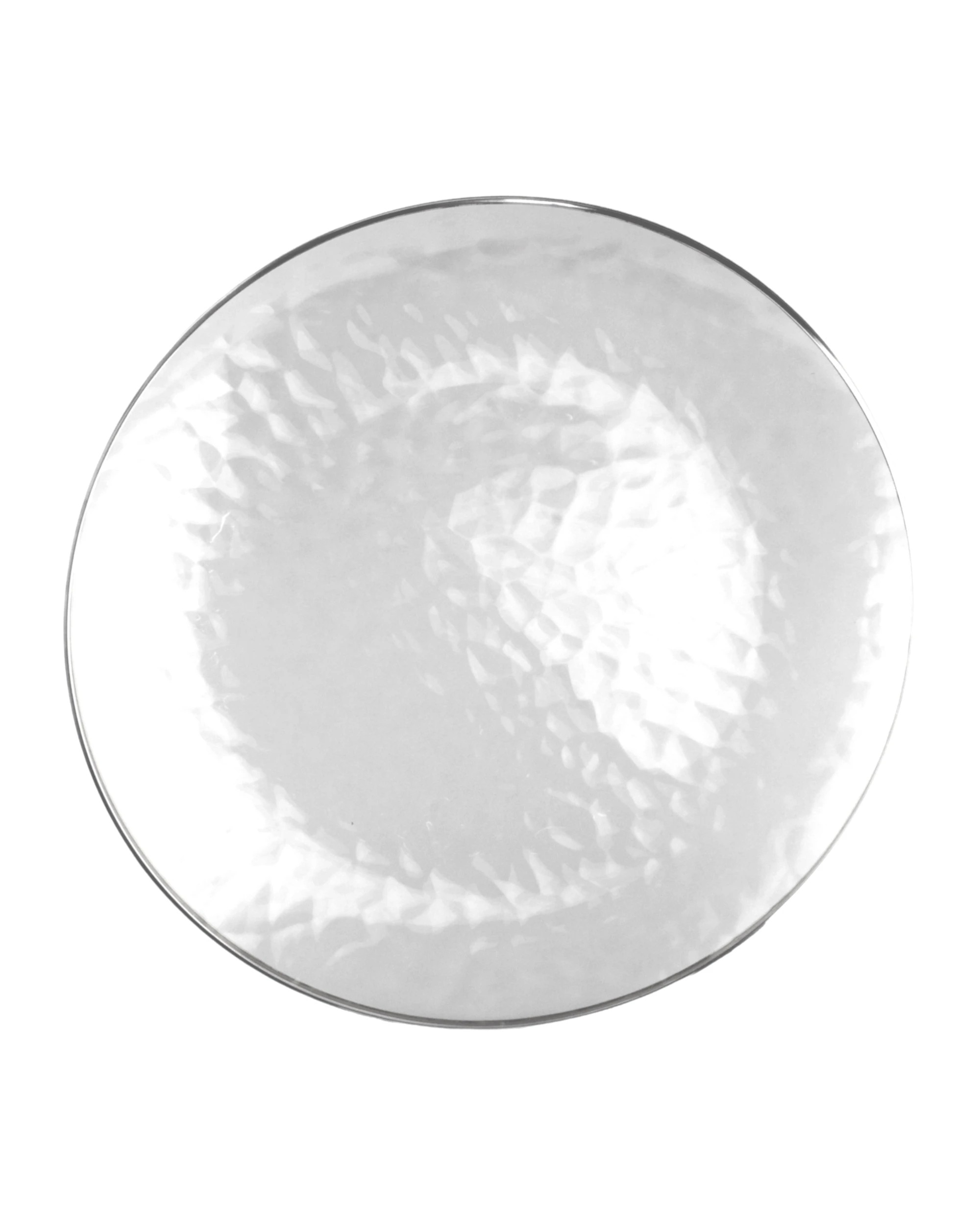 1 Partyware Clear Dimple With Silver Trim Plastic Plates 18cm Pack of 10 - Clear, Silver, 1 of 2
