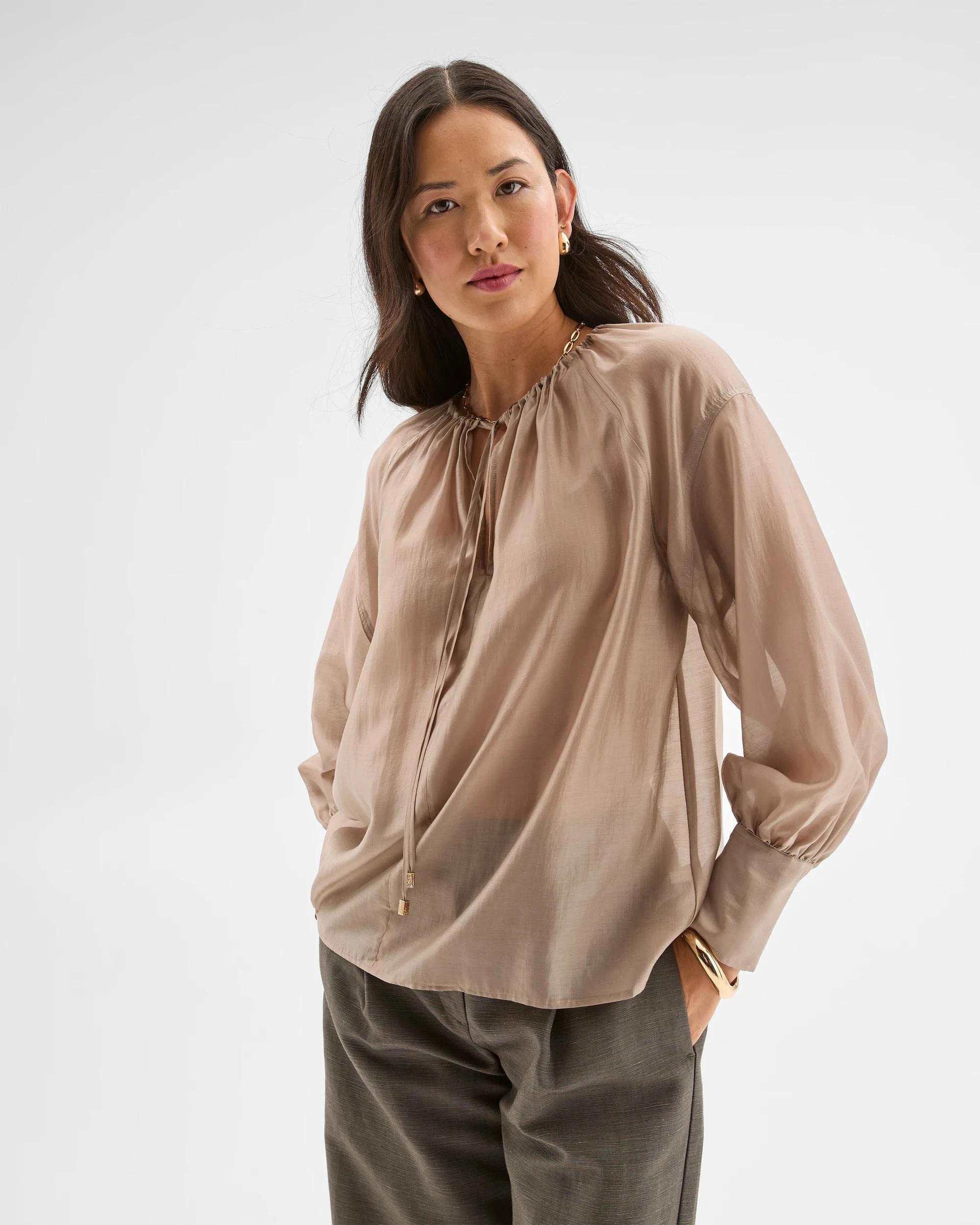 5 Preview Long Sleeve Blouson Blouse WEATHERED TEAK, 5 of 8