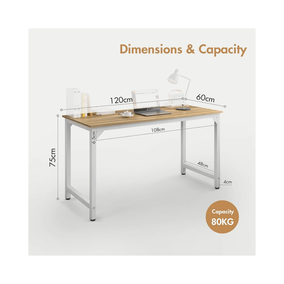 2 Advwin 120cm Computer Desk Home Office Table Wooden Workstation, 2 of 8