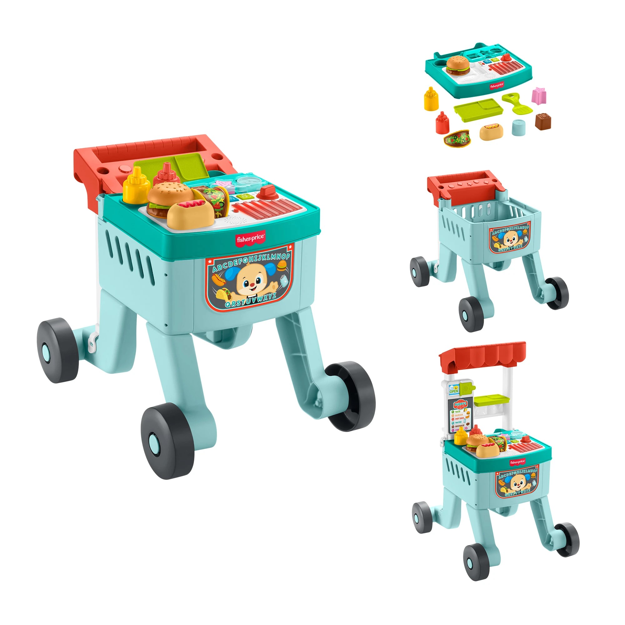 3 Fisher-Price Laugh & Learn 4-in-1 Snack Cart Walker Baby & Toddler Learning Toy, 3 of 7
