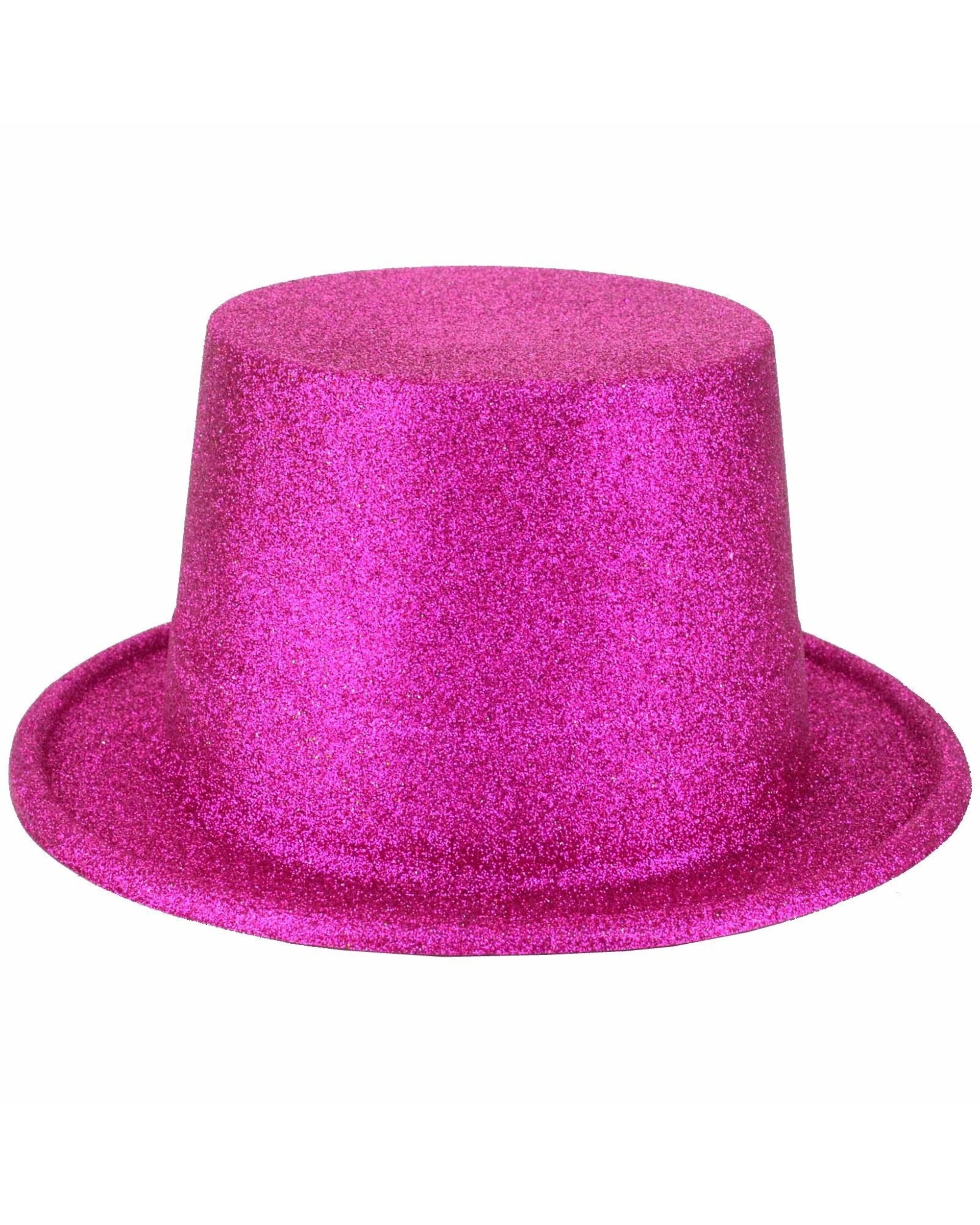 1 Partyrama Pink Glitter Top Hat - Pink, 1 of 1