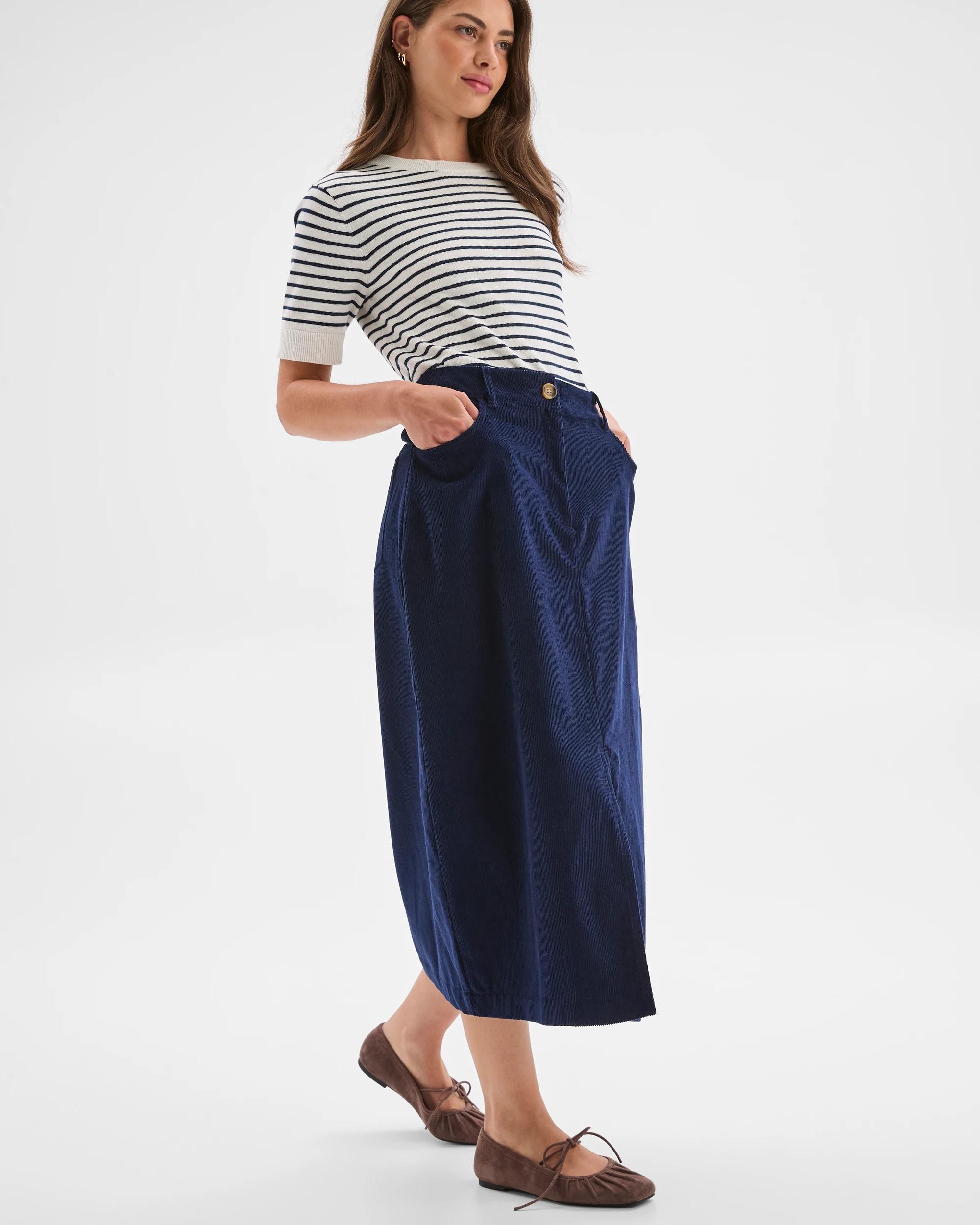6 Target Petites Midi Corduroy Pencil Skirt INK NAVY, 6 of 7