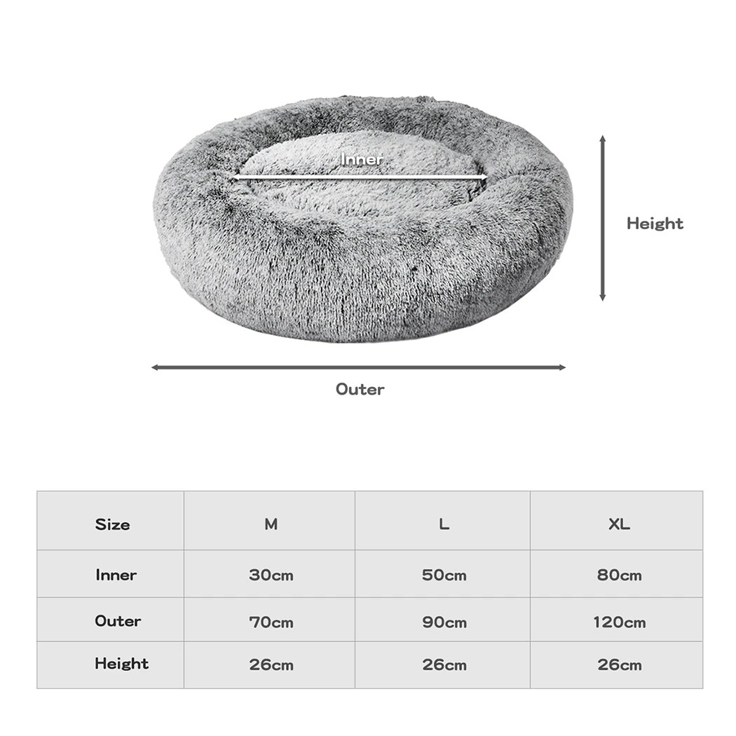 3 Pawz Upgraded 120X120X26Cm Removable Cover Calming Bed In Charcoal Colour, 3 of 9