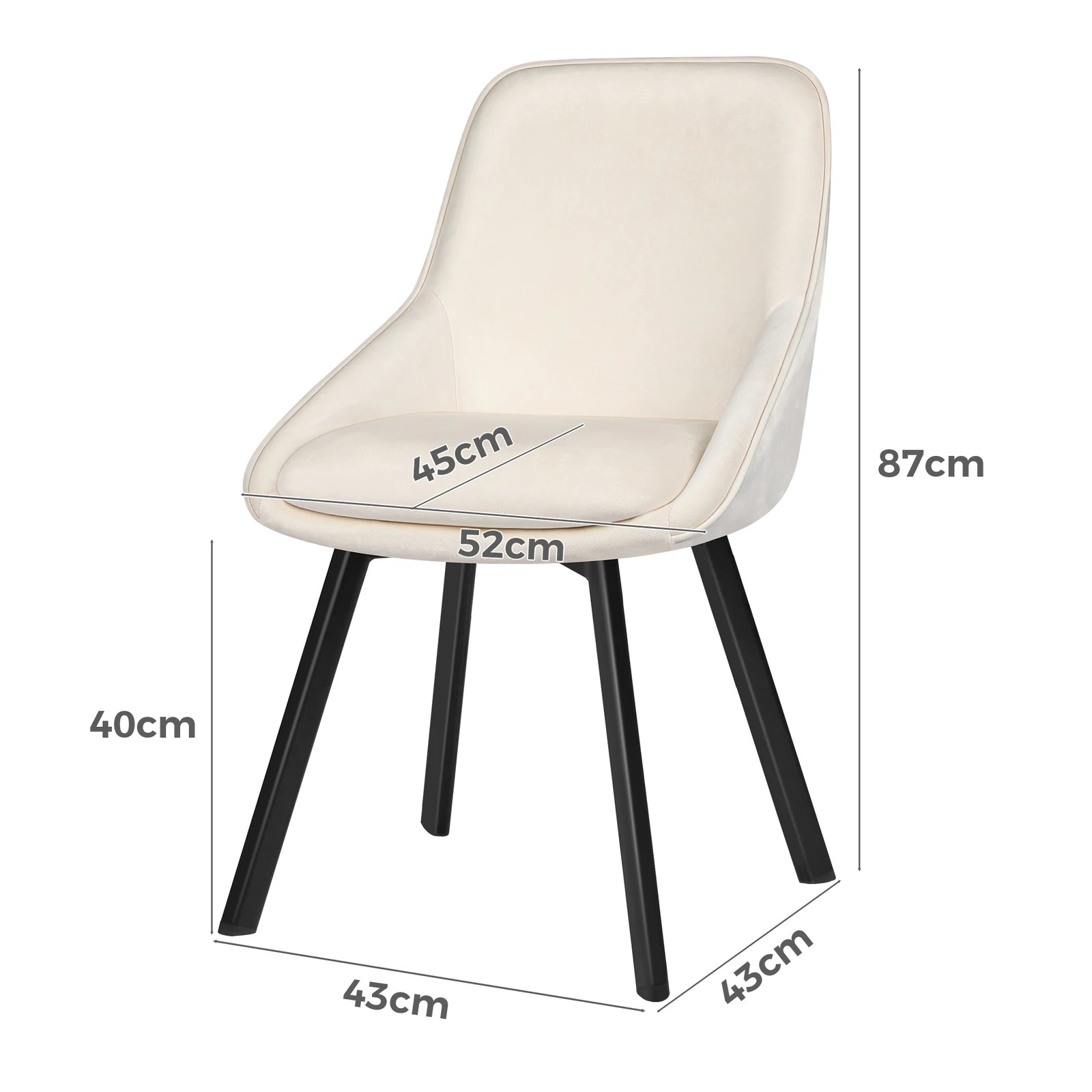 8 Alfordson 4x Dining Chairs Accent Kitchen Swivel Lounge Padded Seat Velvet - Beige, 8 of 8