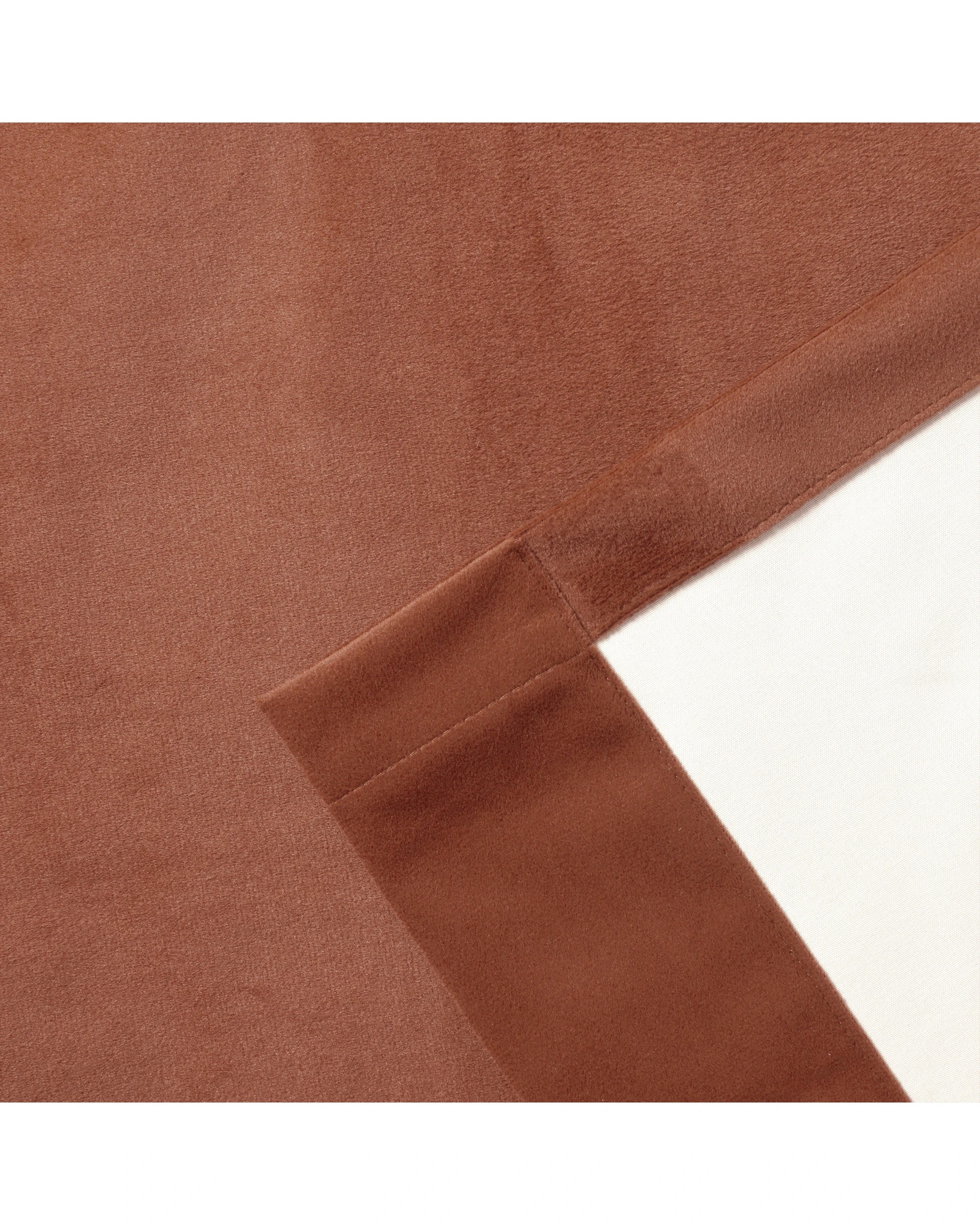 5 Cadence & Co. Byron Matte Velvet 100% Blockout Concealed Tab Top Curtain Twin Pack 225x223cm - Rust, 5 of 6