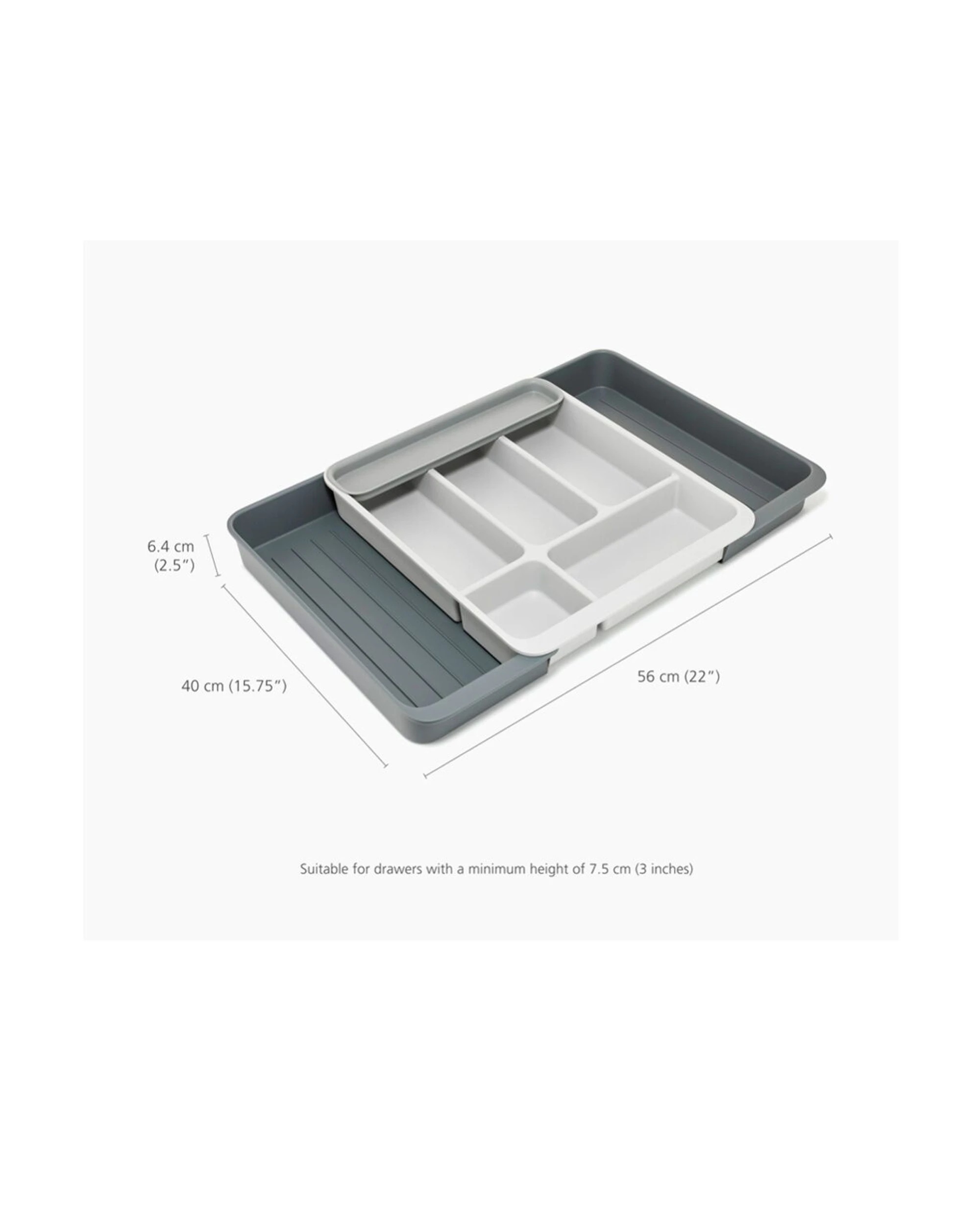7 Joseph Joseph 2PK DrawerStore Expanding Cutlery Tray Kitchen Storage Organiser Stone - Beige, 7 of 7