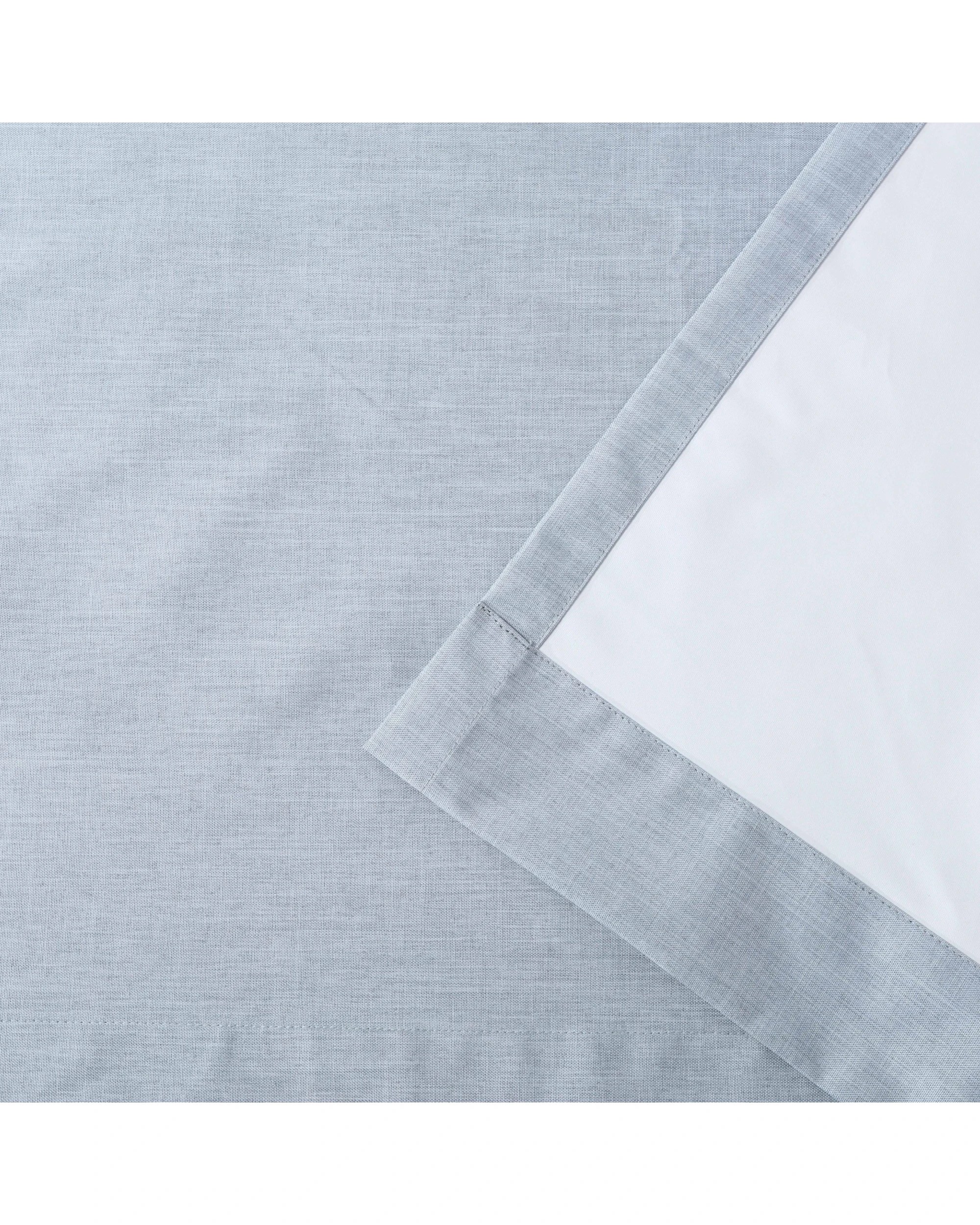 4 Sherwood Faux Linen 100% Blockout Eyelet Curtain Pair 90x223cm - Ocean, 4 of 5