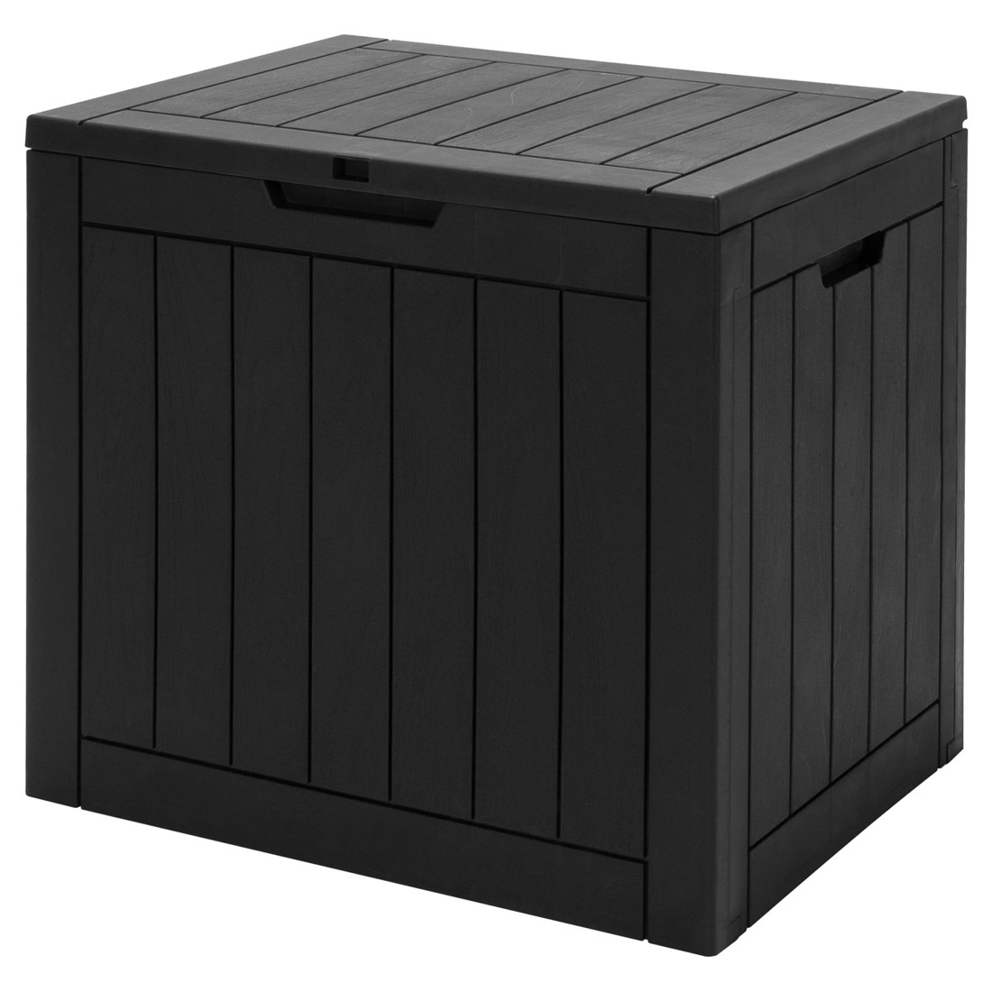 1 Costway 118L Outdoor Storage Box Plastic Deck Box - Black, 1 of 3