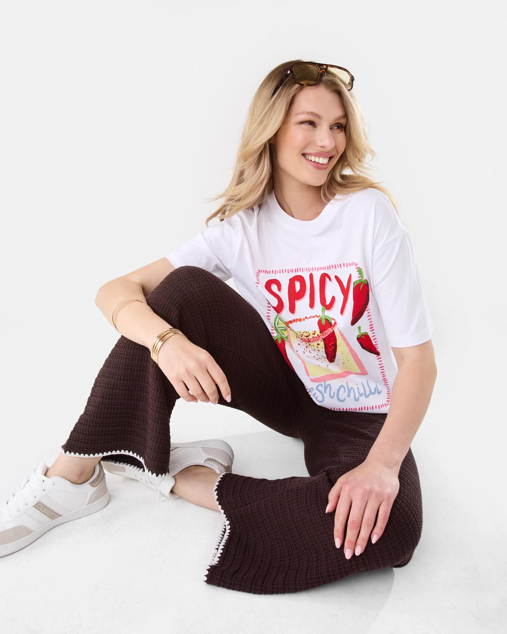 8 Short Sleeve Oversized Boyfriend T-shirt Spicy, 8 of 8