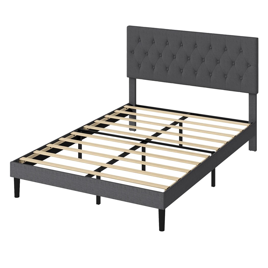 1 Levede Queen Size Bed Frame Upholstered, 1 of 8