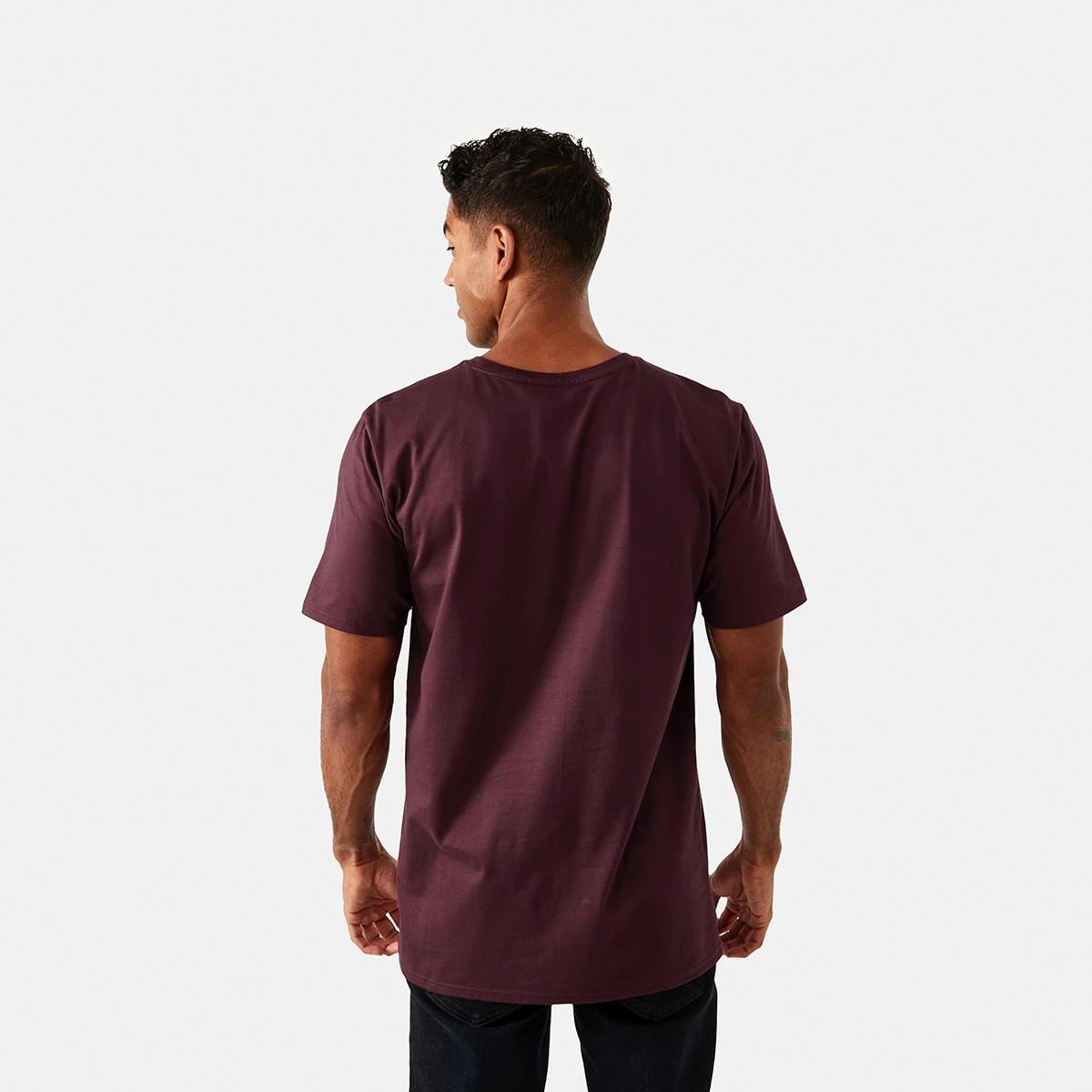 3 Australian Grown Cotton Crew Neck T-shirt Vnyrd Wine, 3 of 6