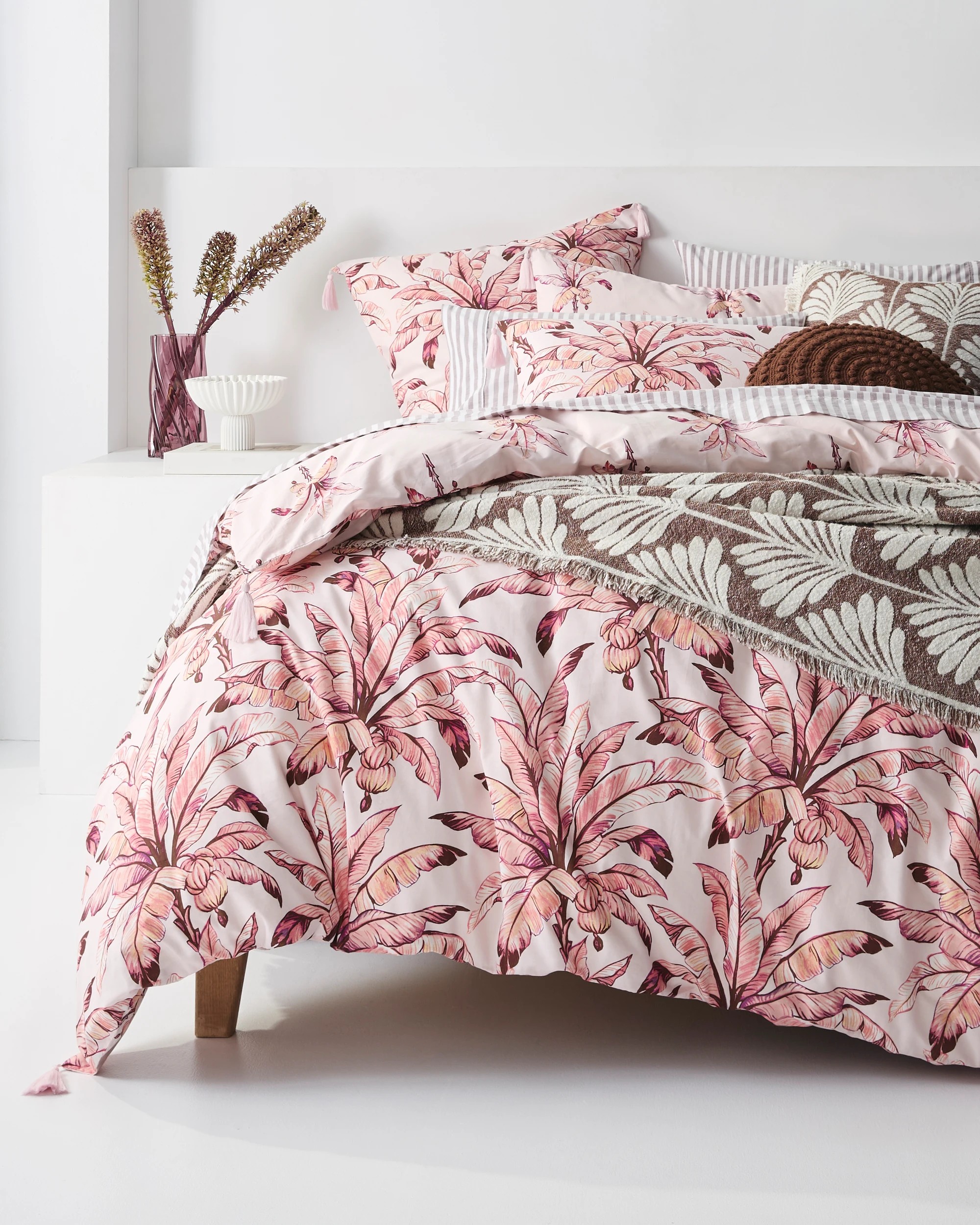 2 Target Tammi Palm Australian Cotton Quilt Cover Set - Queen Bed - Purple, 2 of 10
