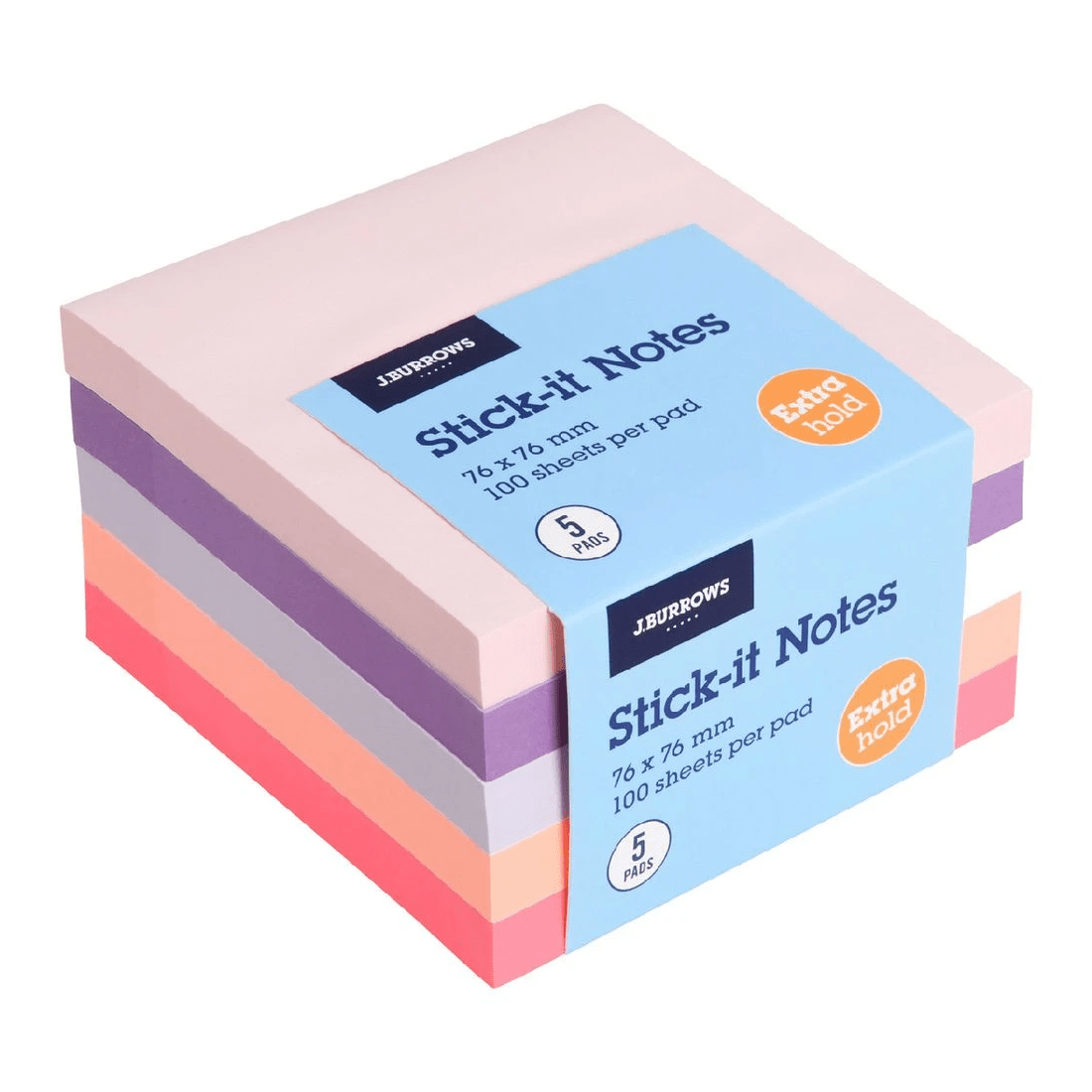 1 J.Burrows Stick-It Notes 76x76mm Posy 5 Pack, 1 of 4