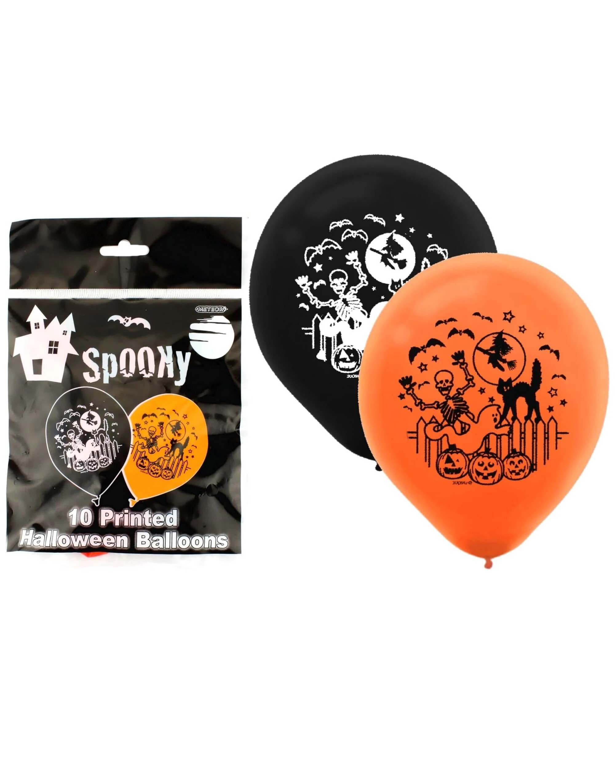 2 Meteor Spooky Halloween Balloons Pack of 10 - Multi, 2 of 2