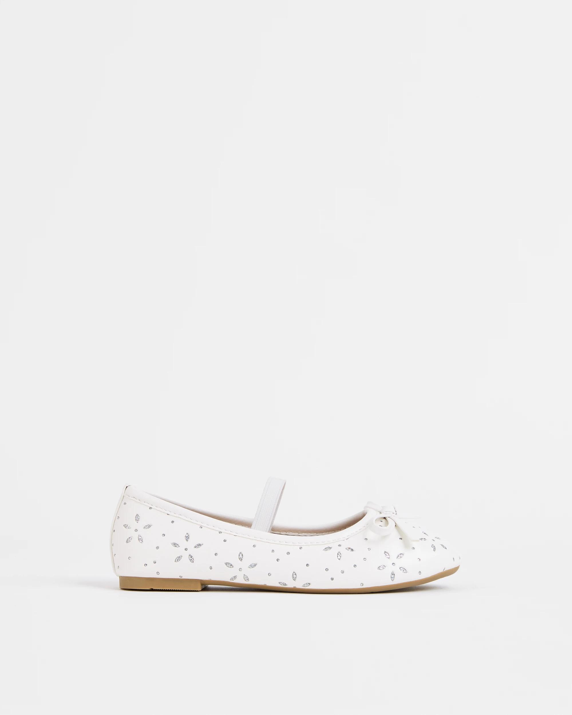 1 Target Kids Lazer Cut Ballet Flat WHITE, 1 of 3