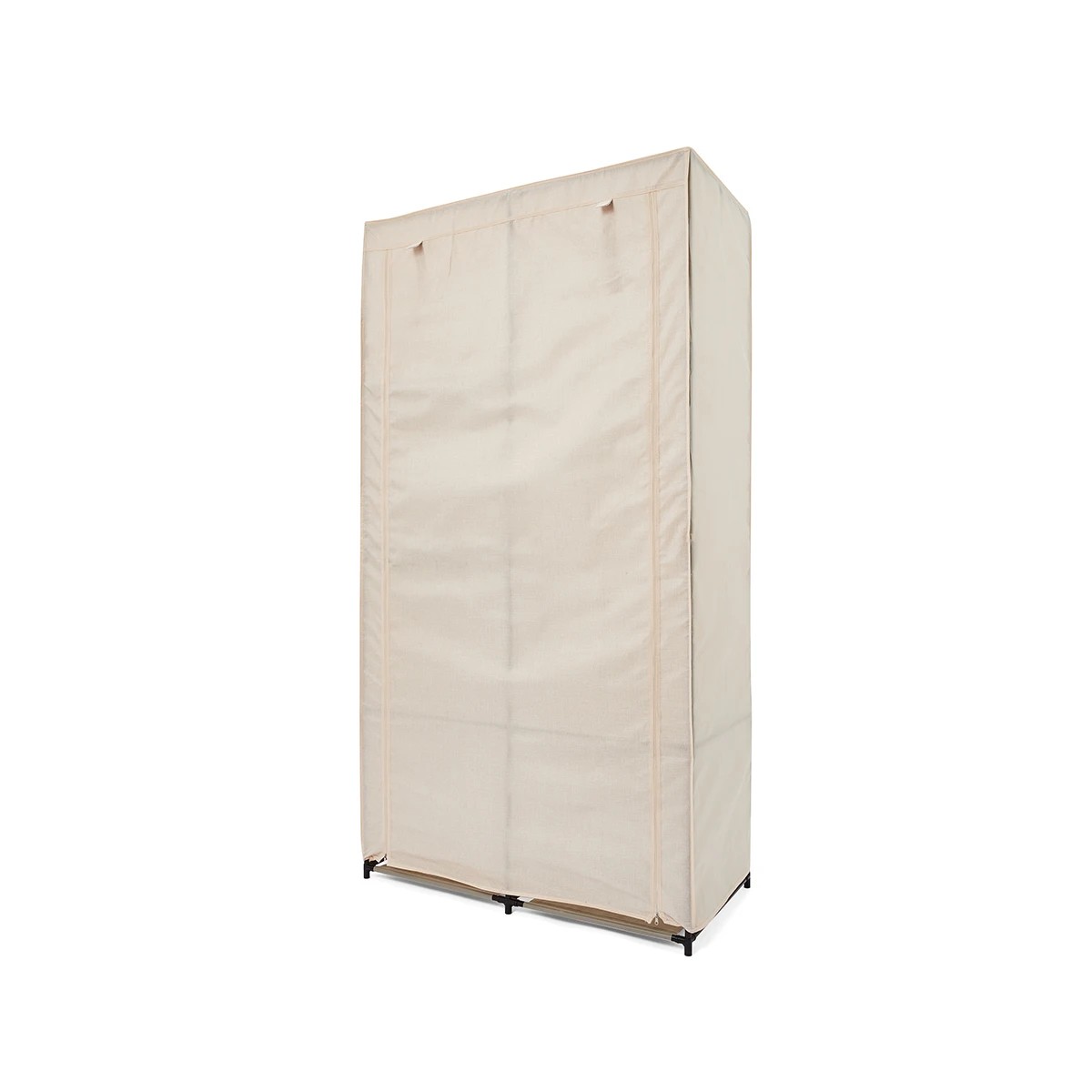 6 Linen Look Covered Wardrobe - Beige, 6 of 10